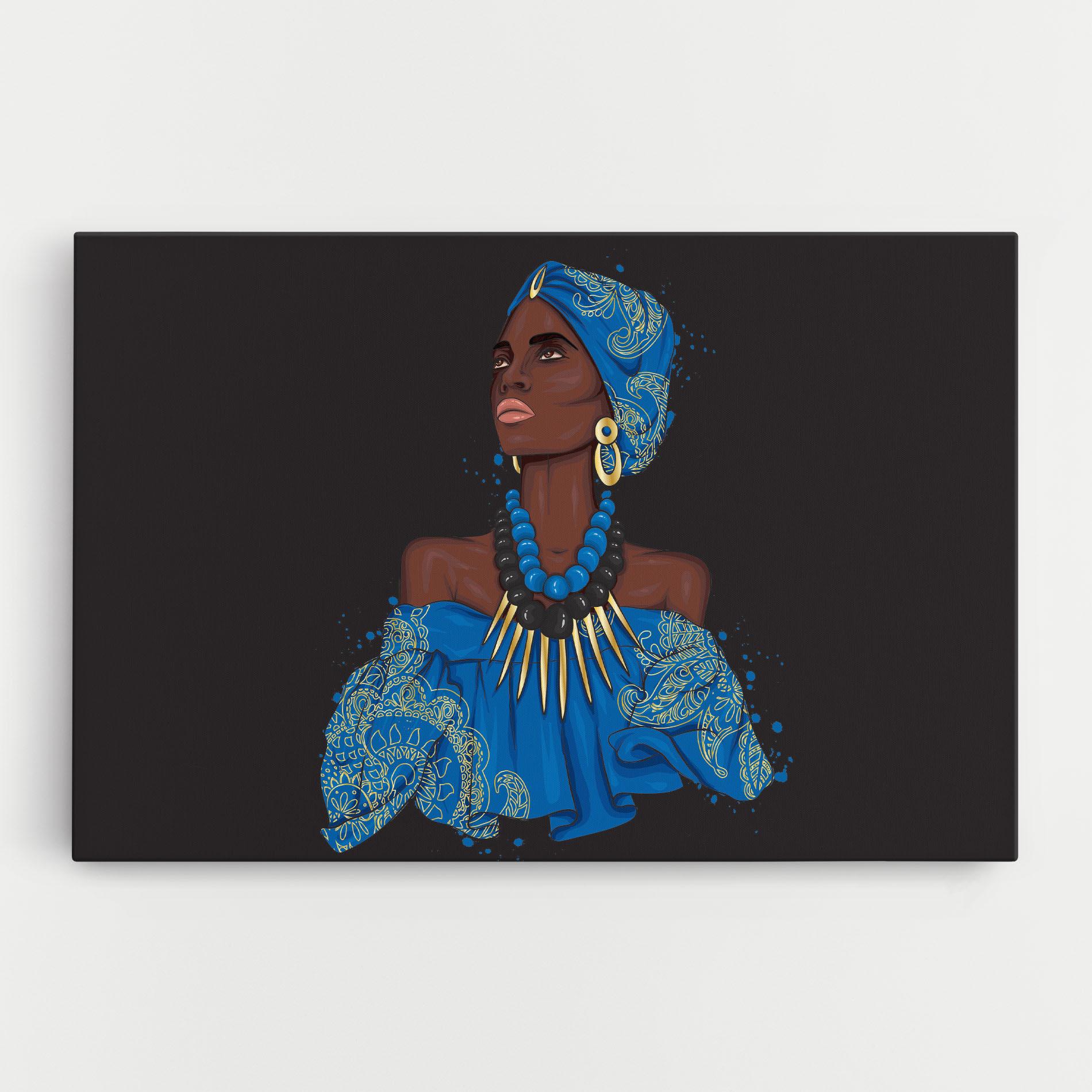 Vászonkép Blue African Outfit mockup 0