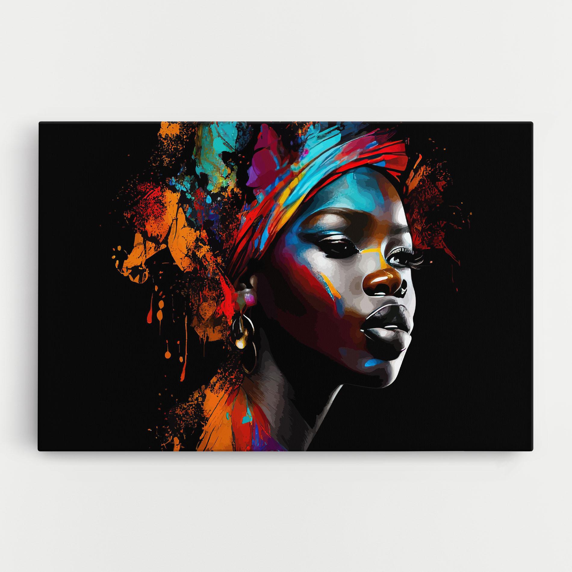 Vászonkép Pretty African Art Splash mockup 0