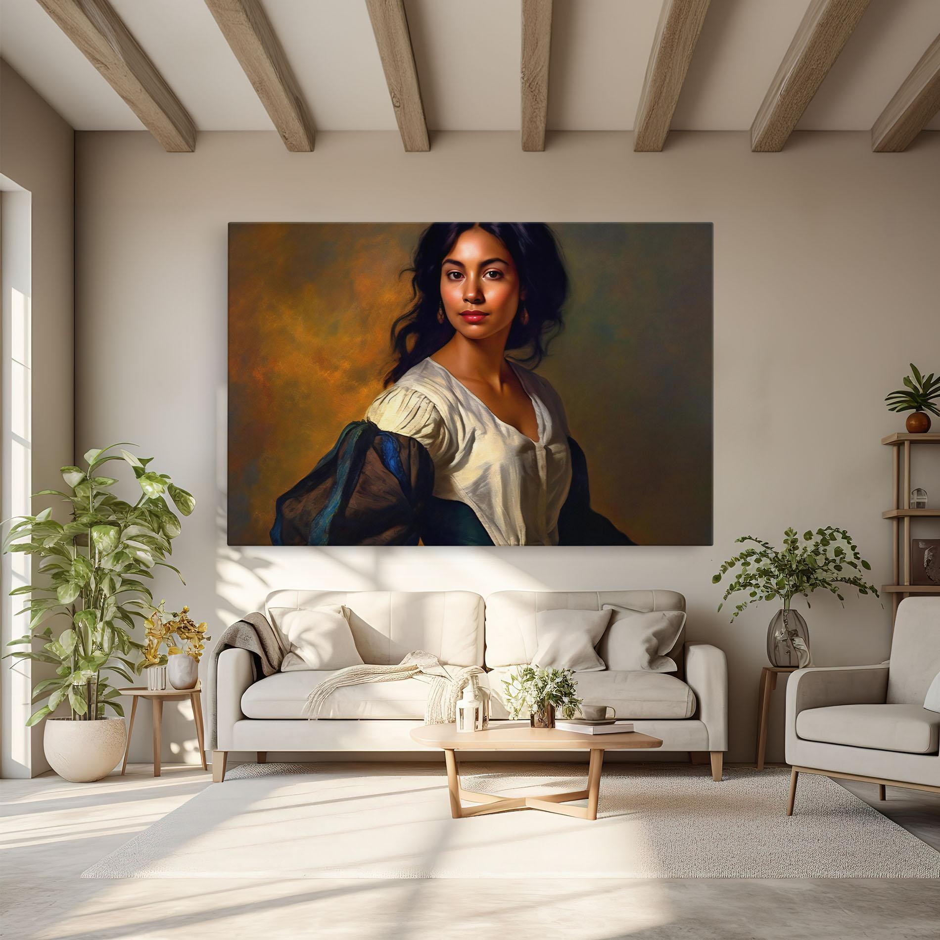 Vászonkép Beautiful Brunette Art mockup 6