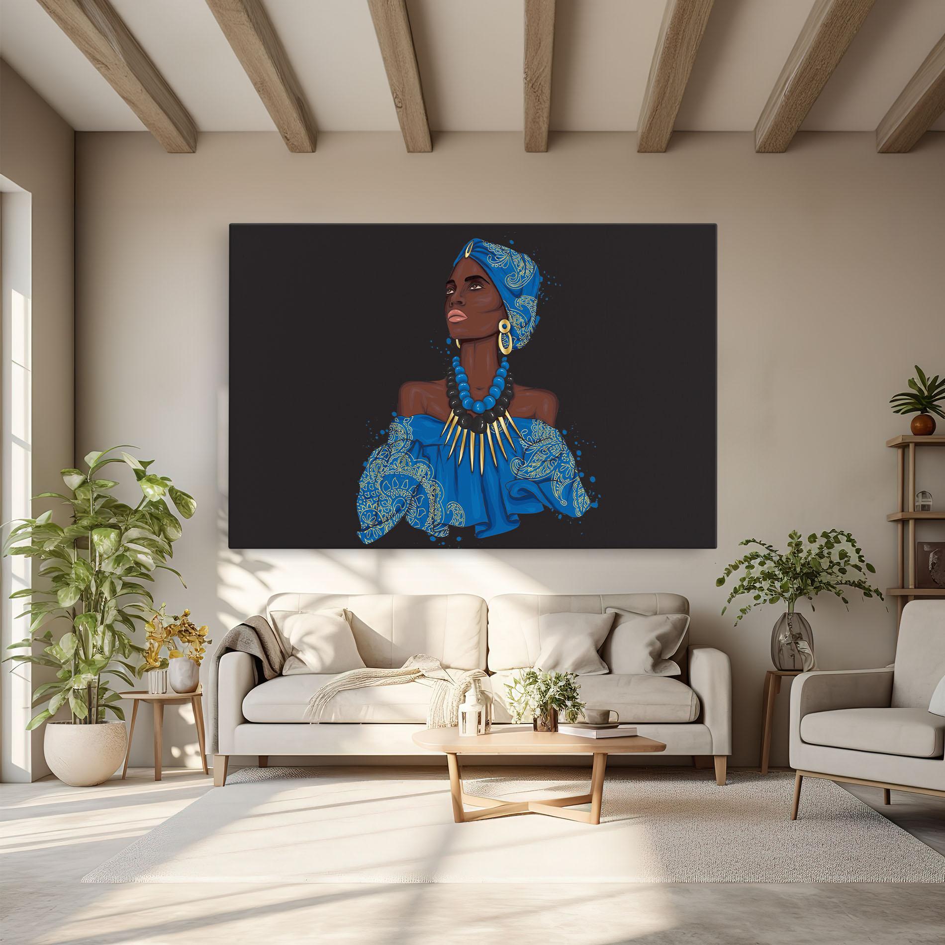 Vászonkép Blue African Outfit mockup 6