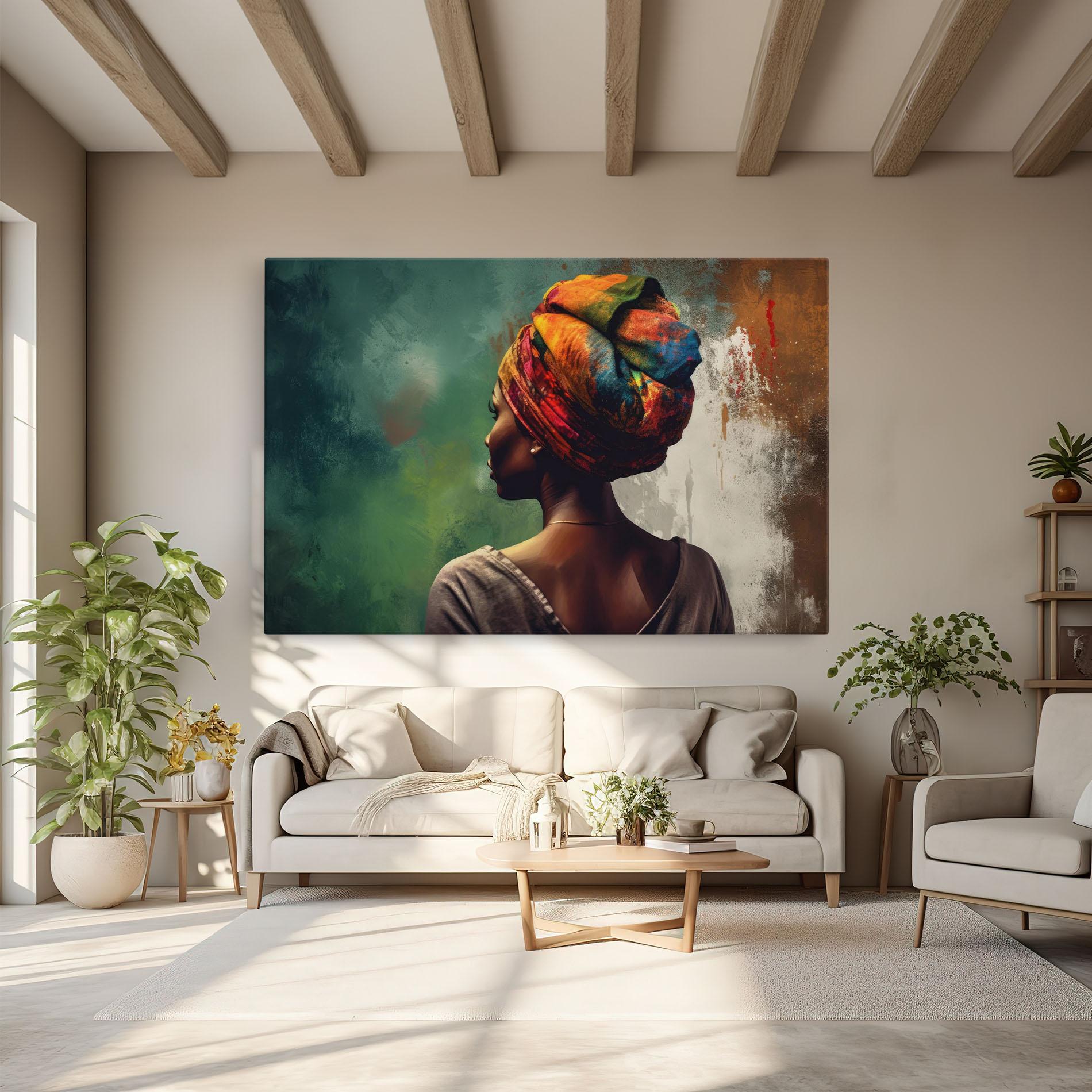 Vászonkép Yellow Turban Art mockup 6