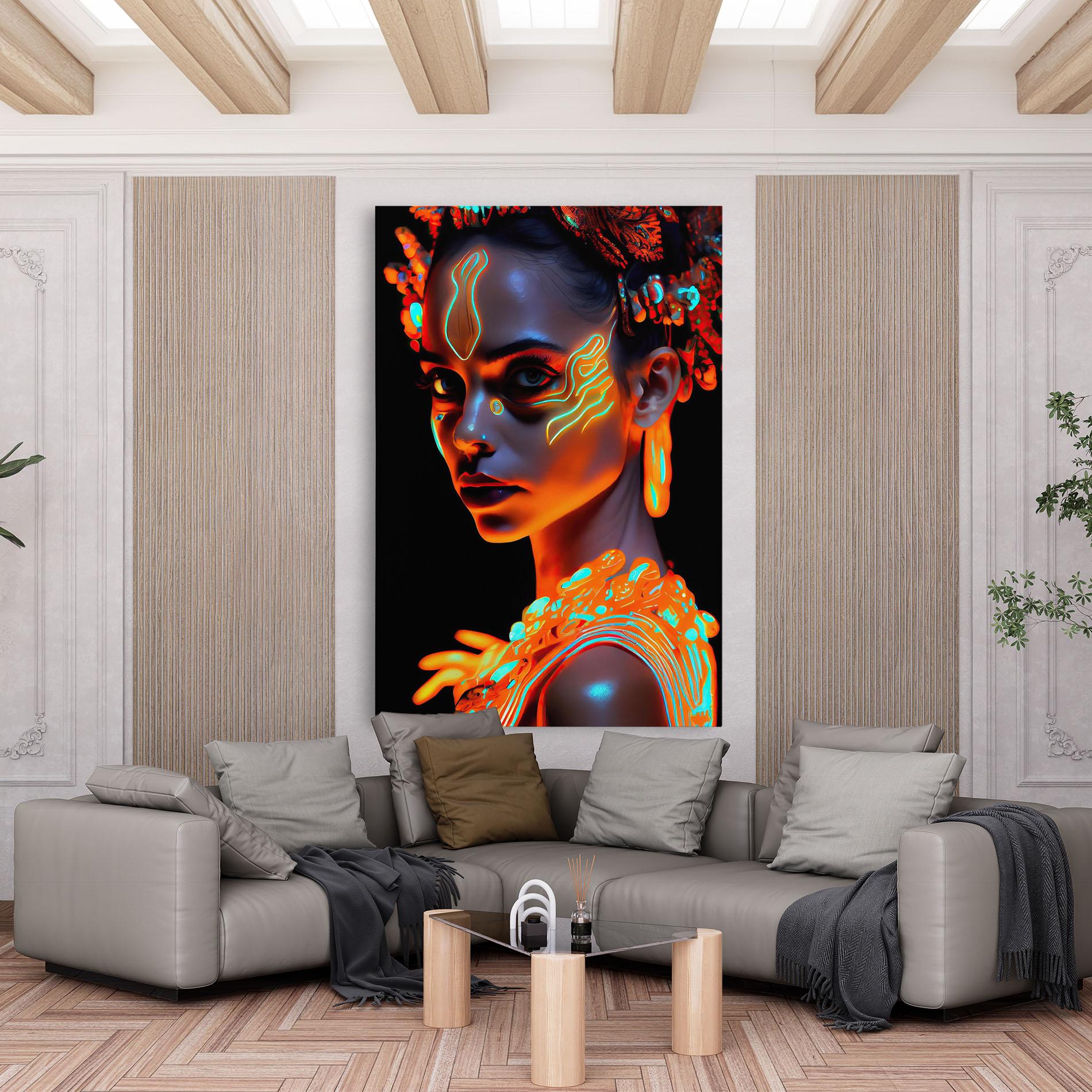 Vászonkép Glowing Face Paint mockup 6