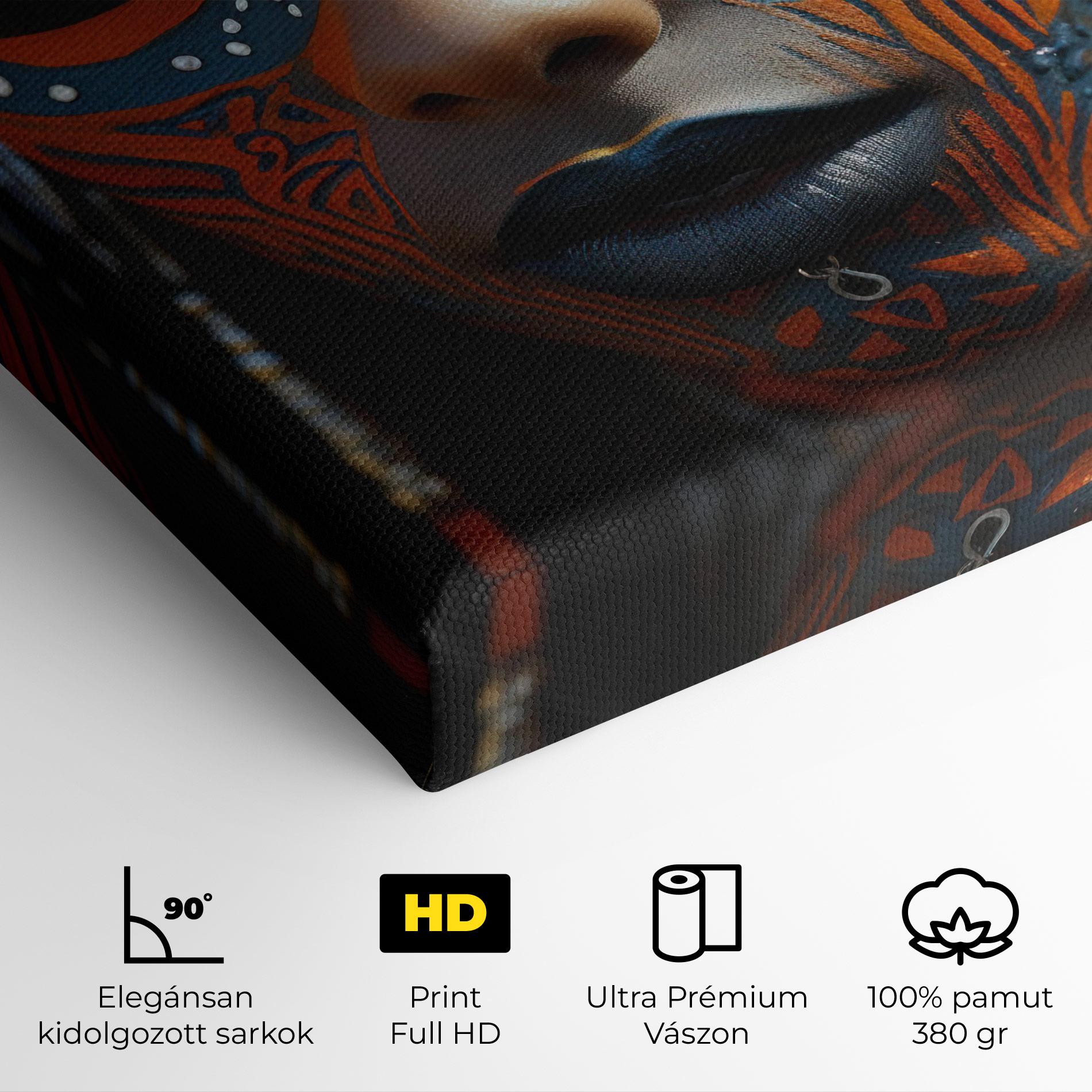 Vászonkép Orange Tribal Paint mockup 4