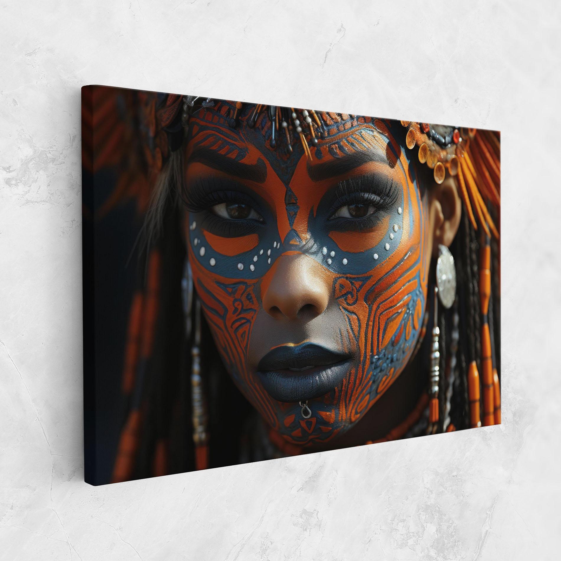Vászonkép Orange Tribal Paint mockup 1