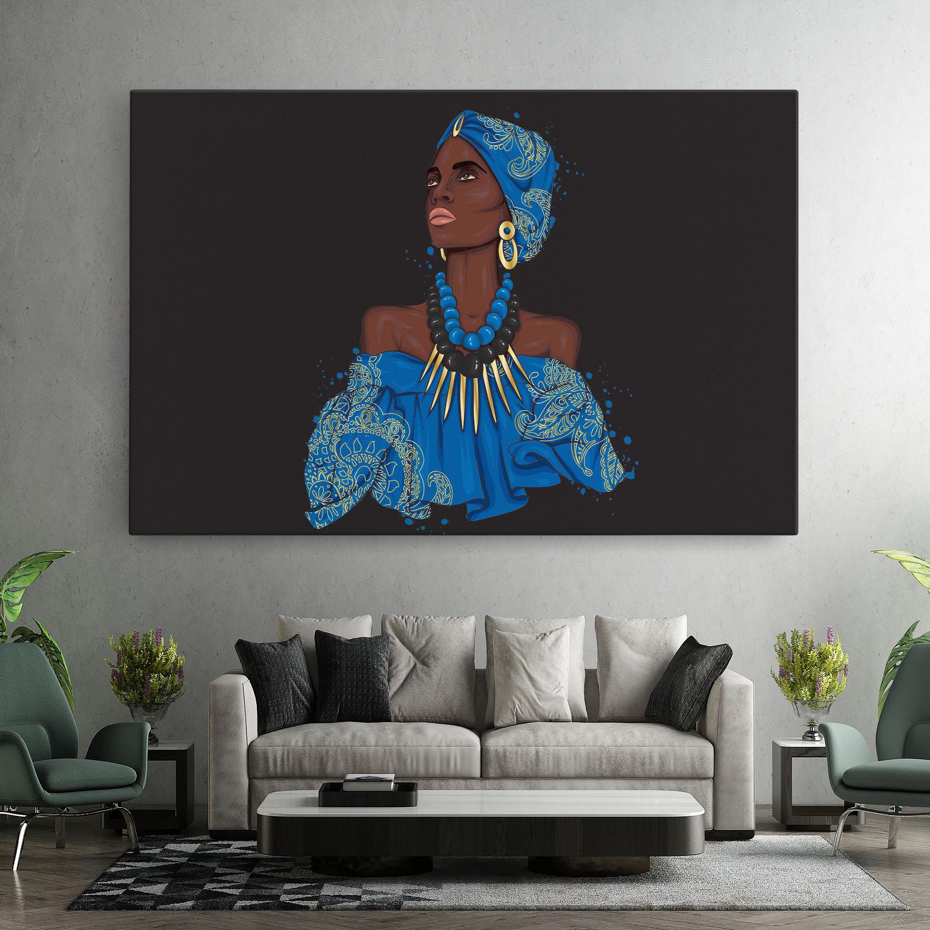 Vászonkép Blue African Outfit mockup 7