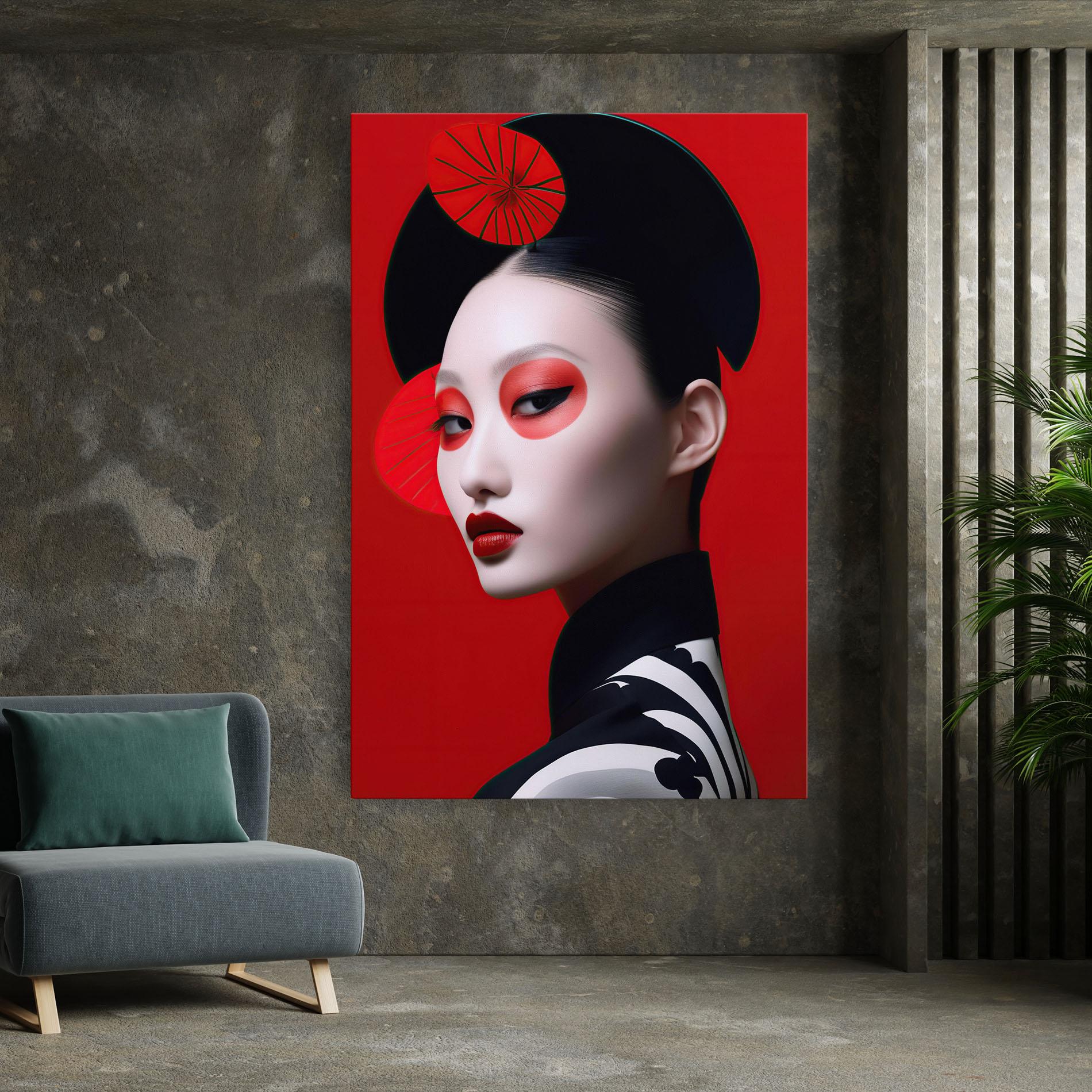 Vászonkép Asiatic Red Makeup mockup 7