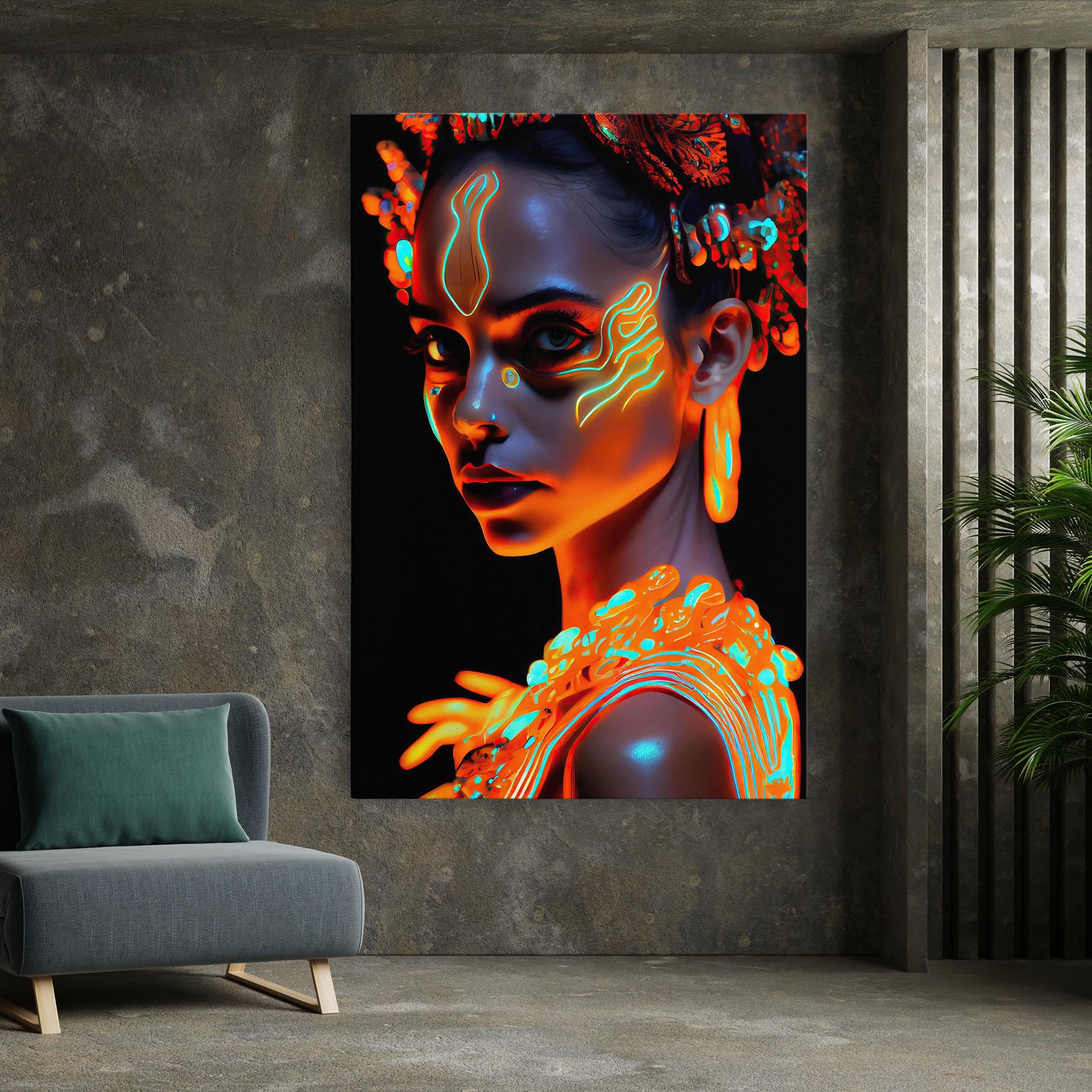 Vászonkép Glowing Face Paint mockup 7