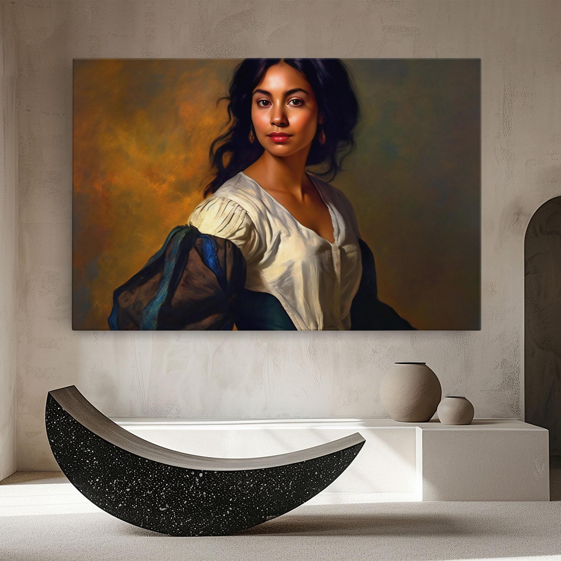 Vászonkép Beautiful Brunette Art mockup 8