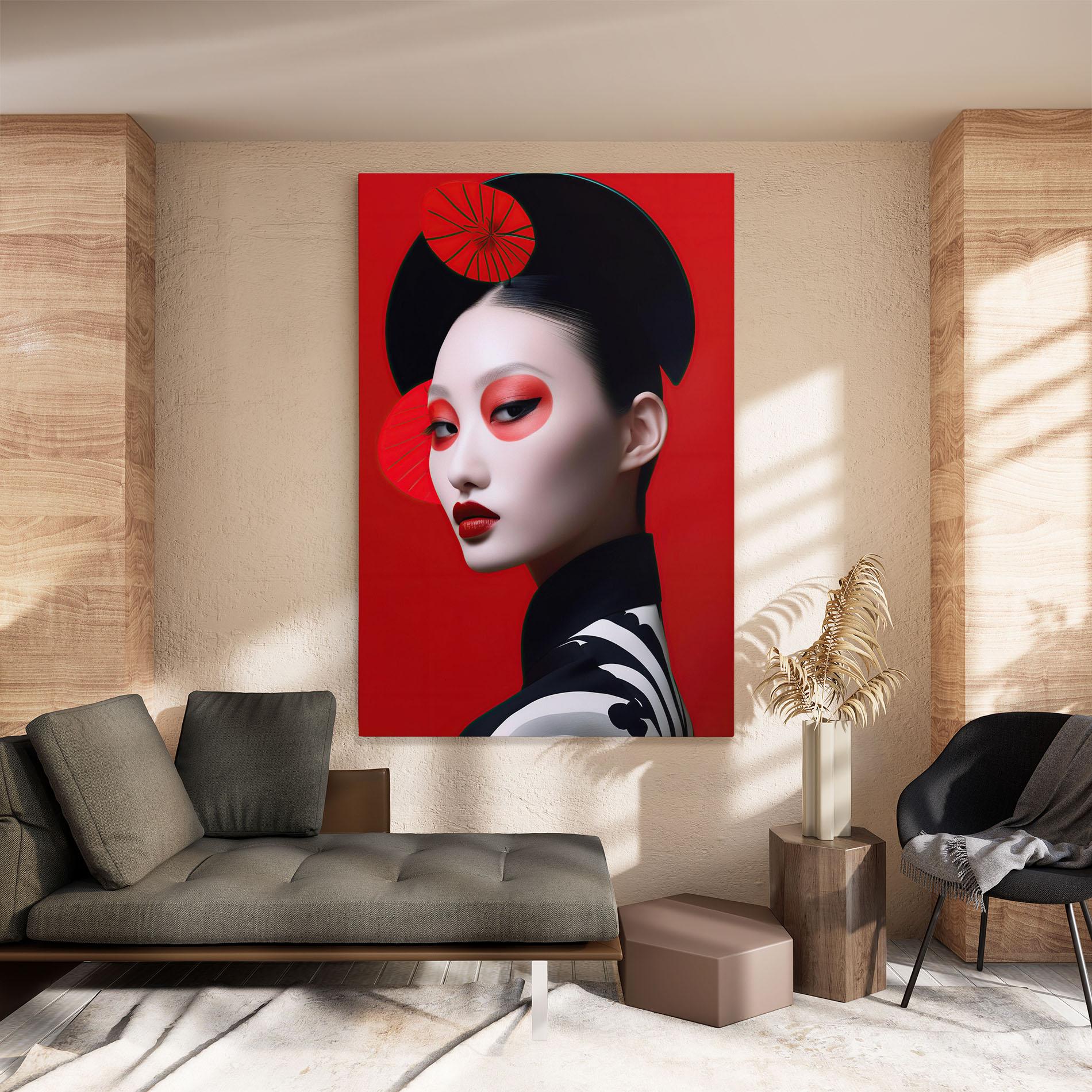 Vászonkép Asiatic Red Makeup mockup 8