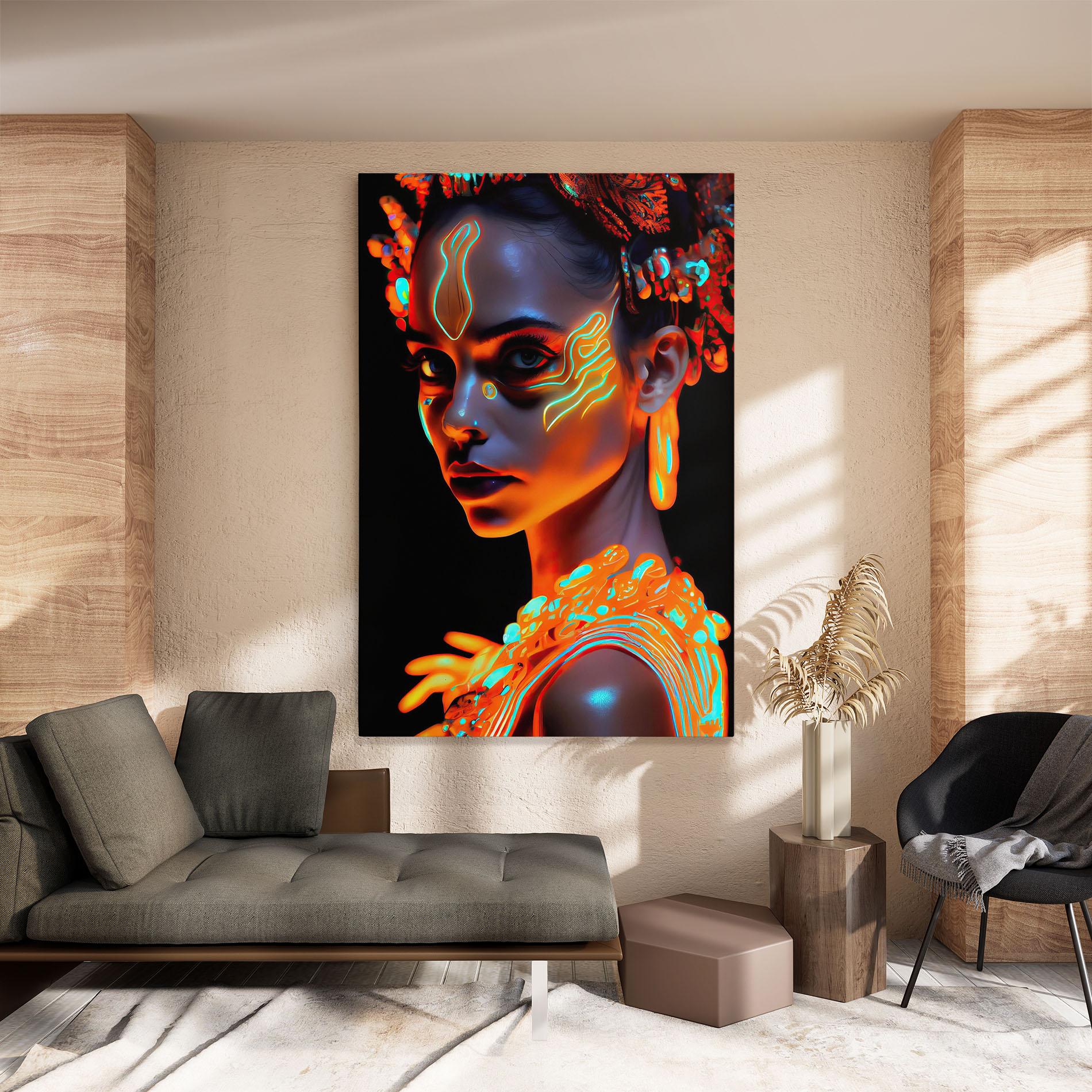 Vászonkép Glowing Face Paint mockup 8