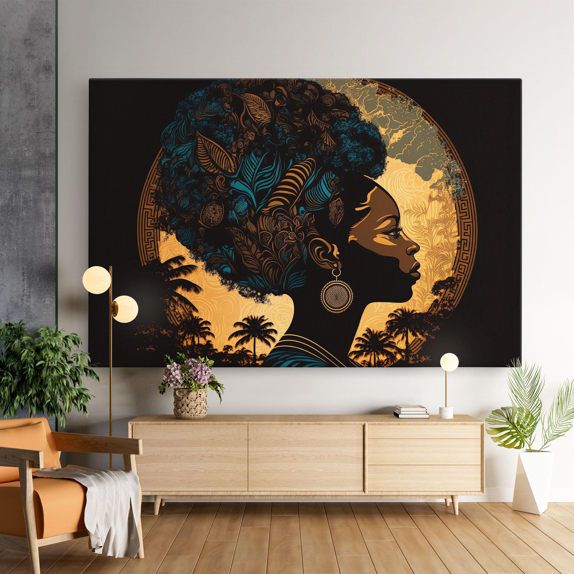 Vászonkép African Profile Woman mockup 9