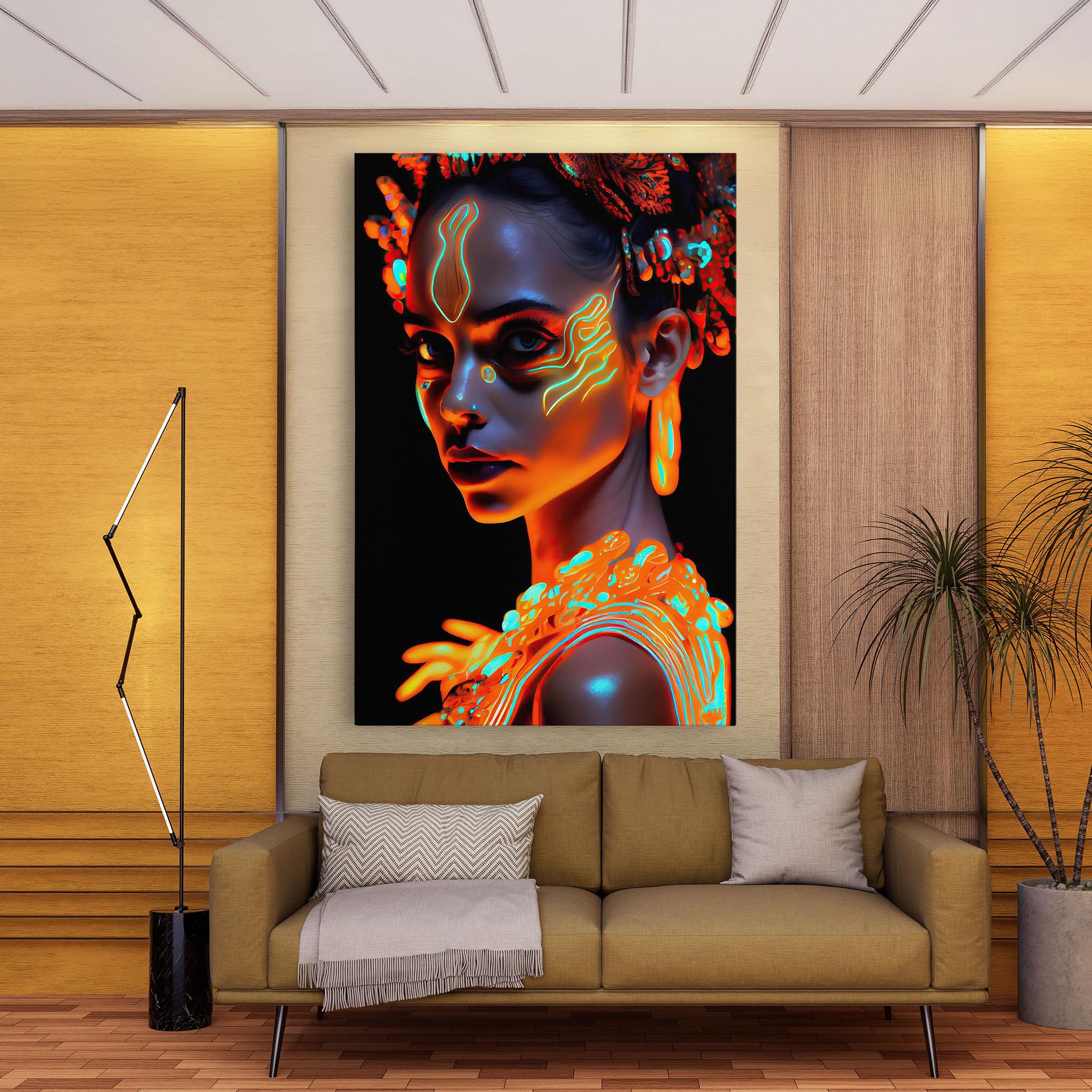 Vászonkép Glowing Face Paint mockup 9