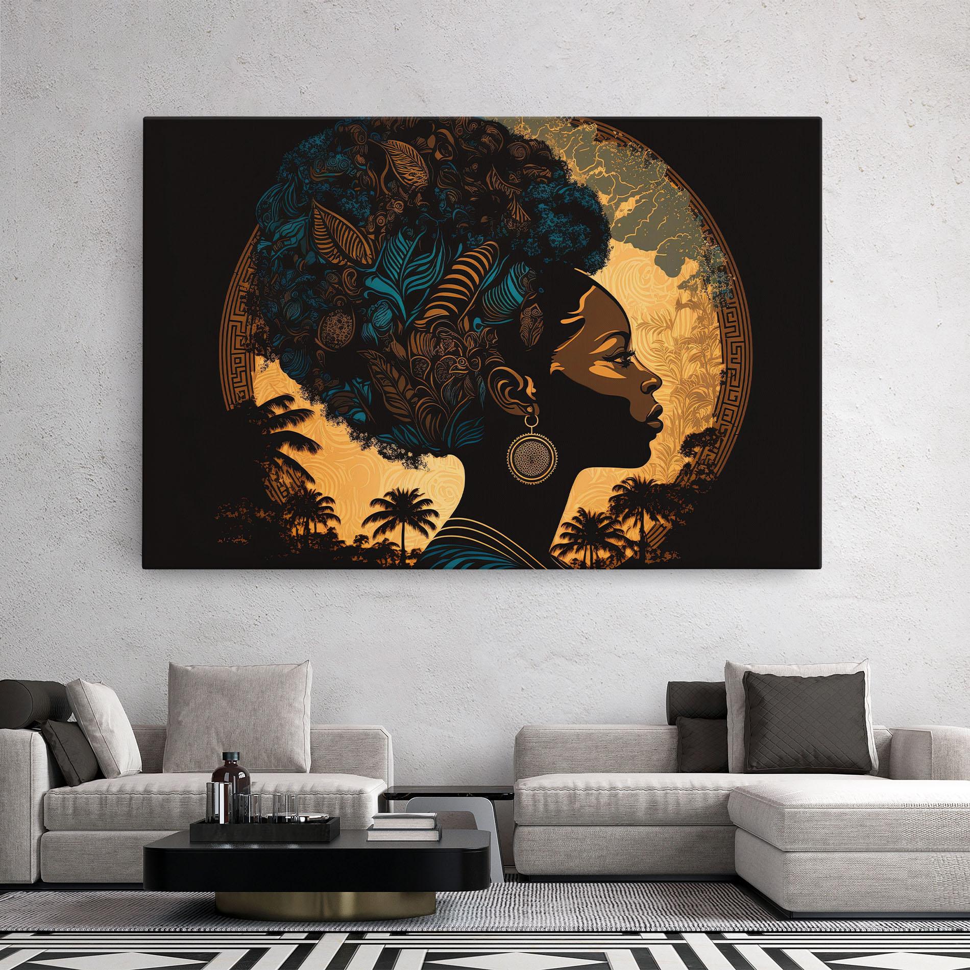 Vászonkép African Profile Woman mockup 2