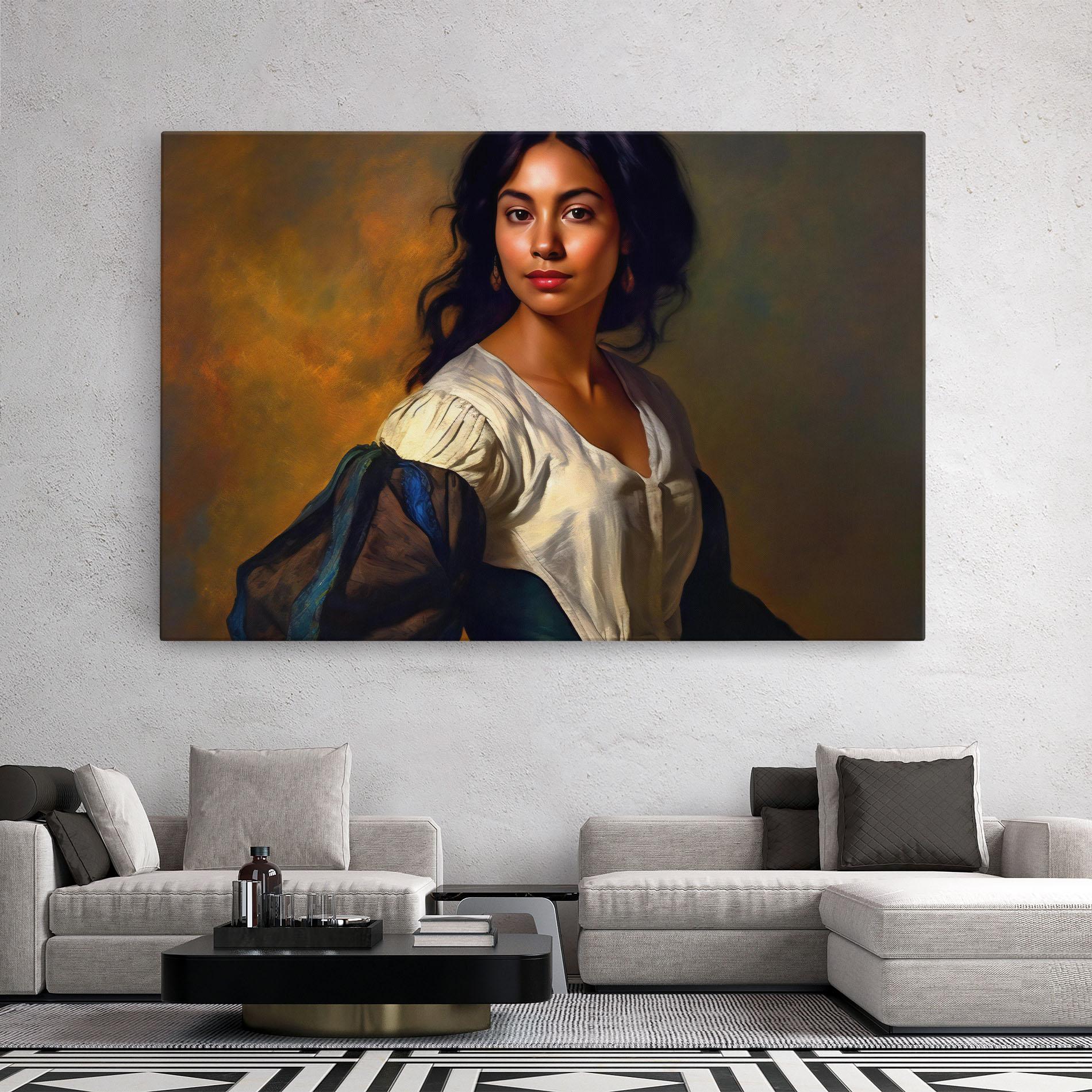 Vászonkép Beautiful Brunette Art mockup 2