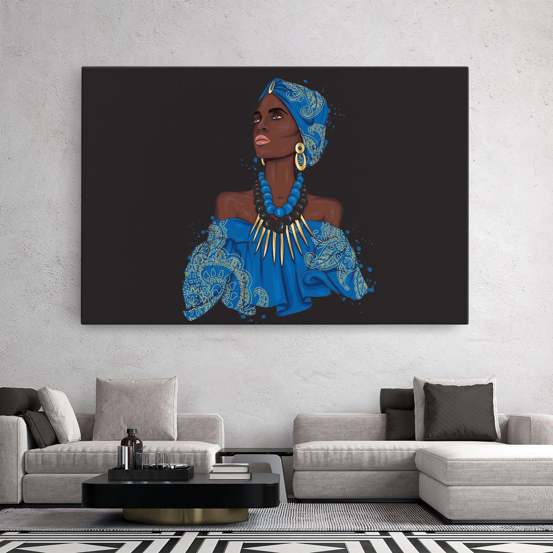 Vászonkép Blue African Outfit mockup 2