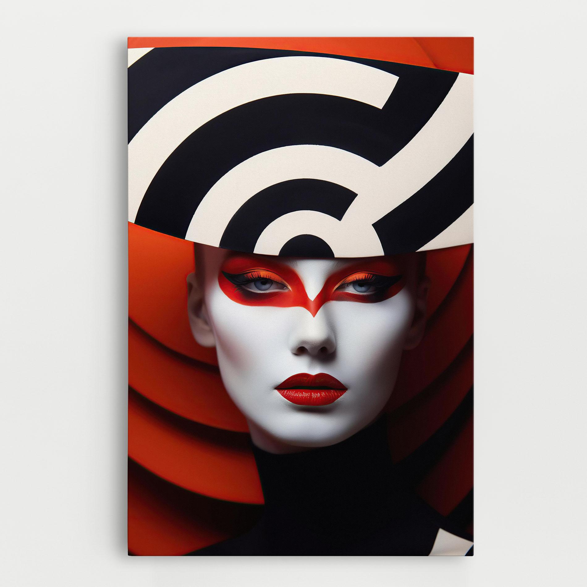 Vászonkép Red Black Woman Art mockup 0