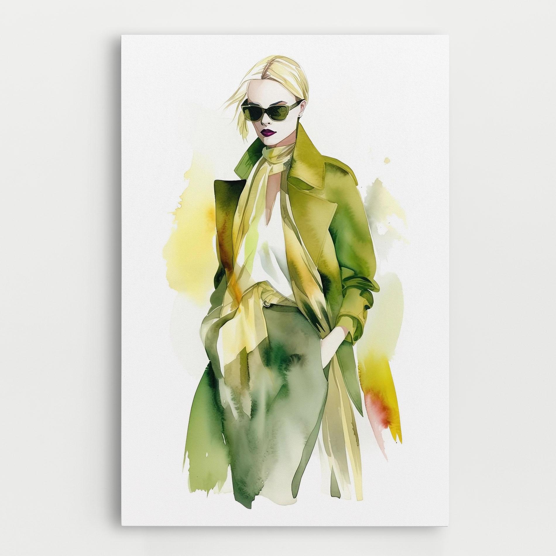 Vászonkép Woman Green Fashion mockup 0