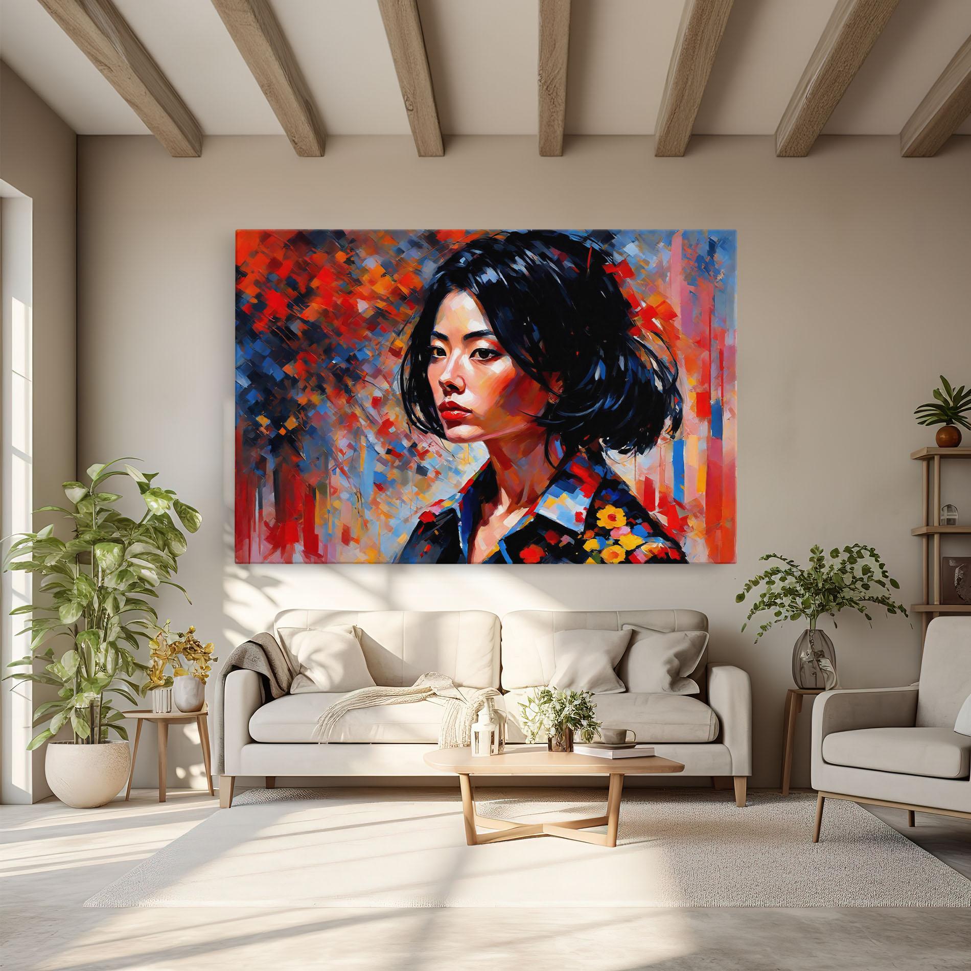 Vászonkép Beautiful Asian Woman mockup 6