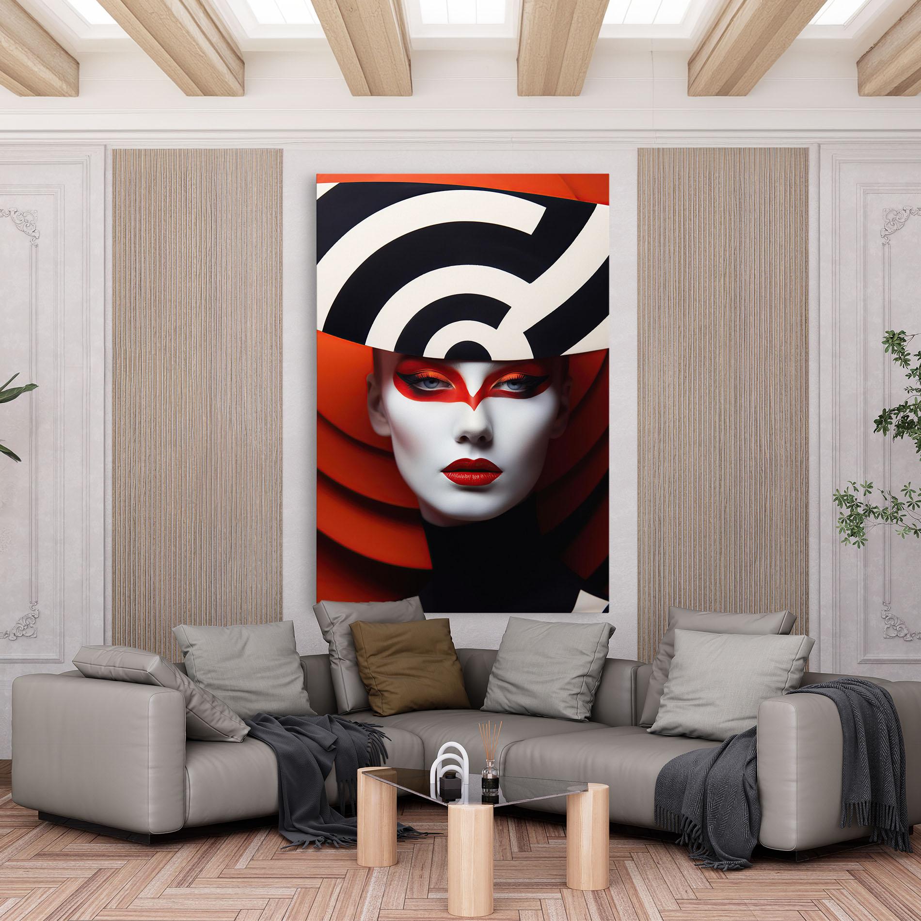 Vászonkép Red Black Woman Art mockup 6