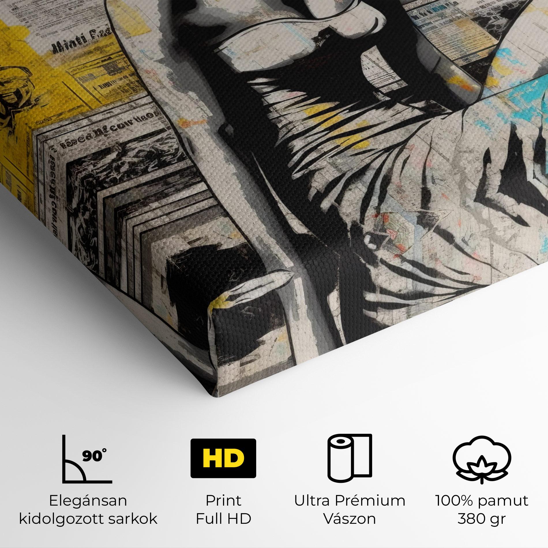 Vászonkép Newspaper Painting Girl mockup 4