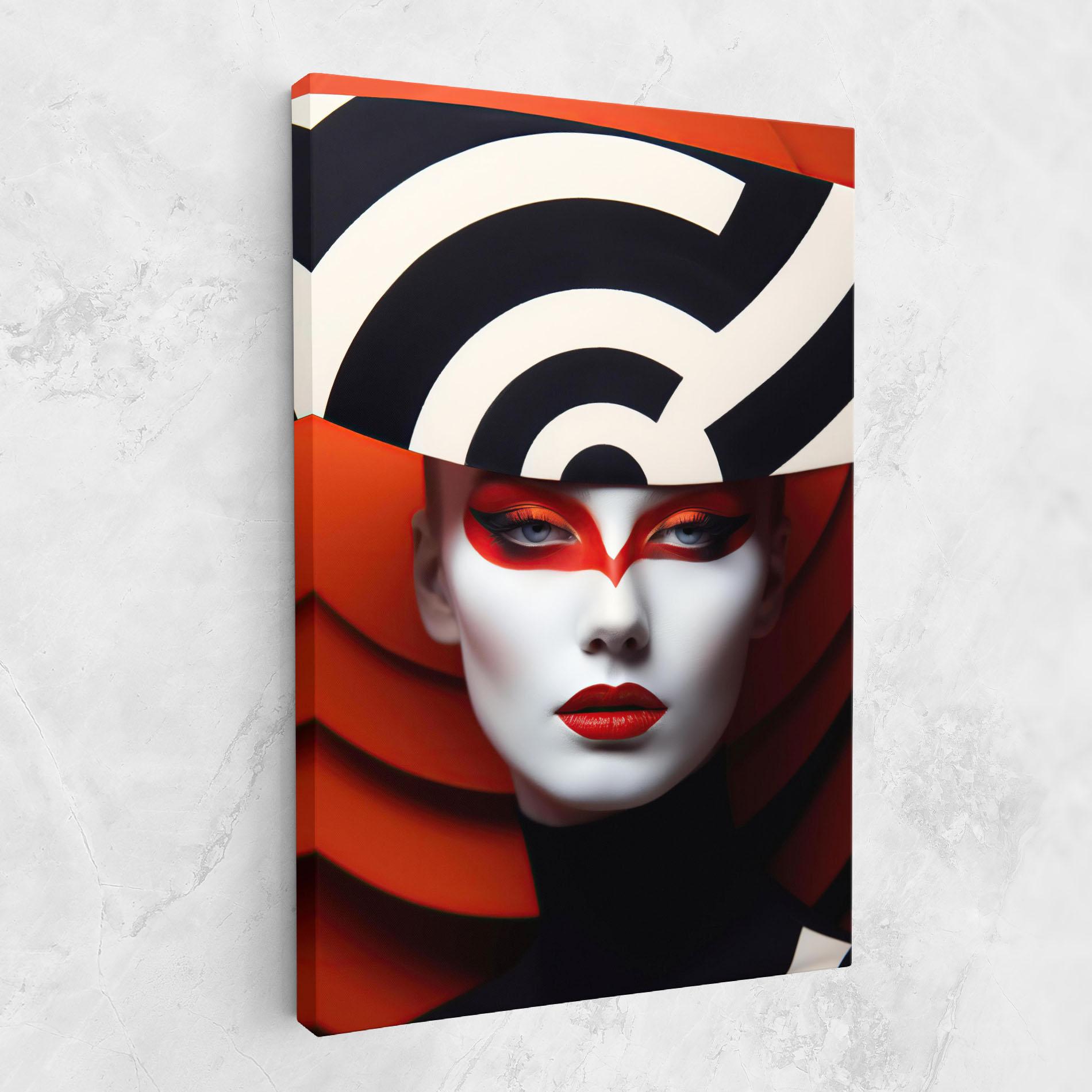 Vászonkép Red Black Woman Art mockup 1