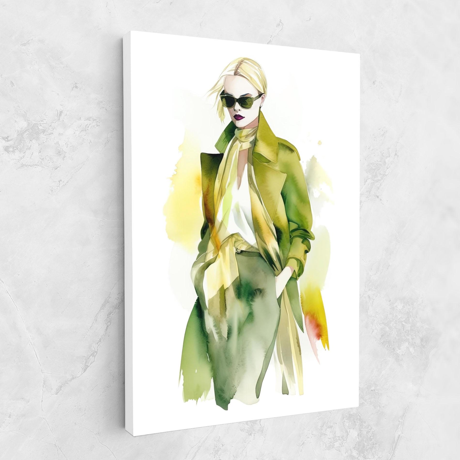 Vászonkép Woman Green Fashion mockup 1