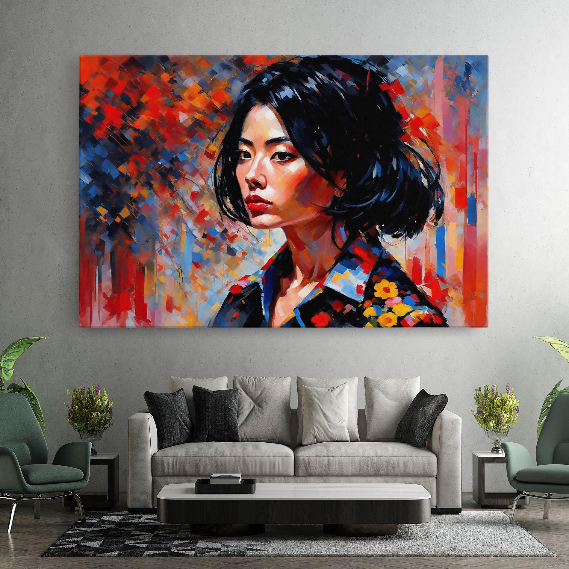 Vászonkép Beautiful Asian Woman mockup 7