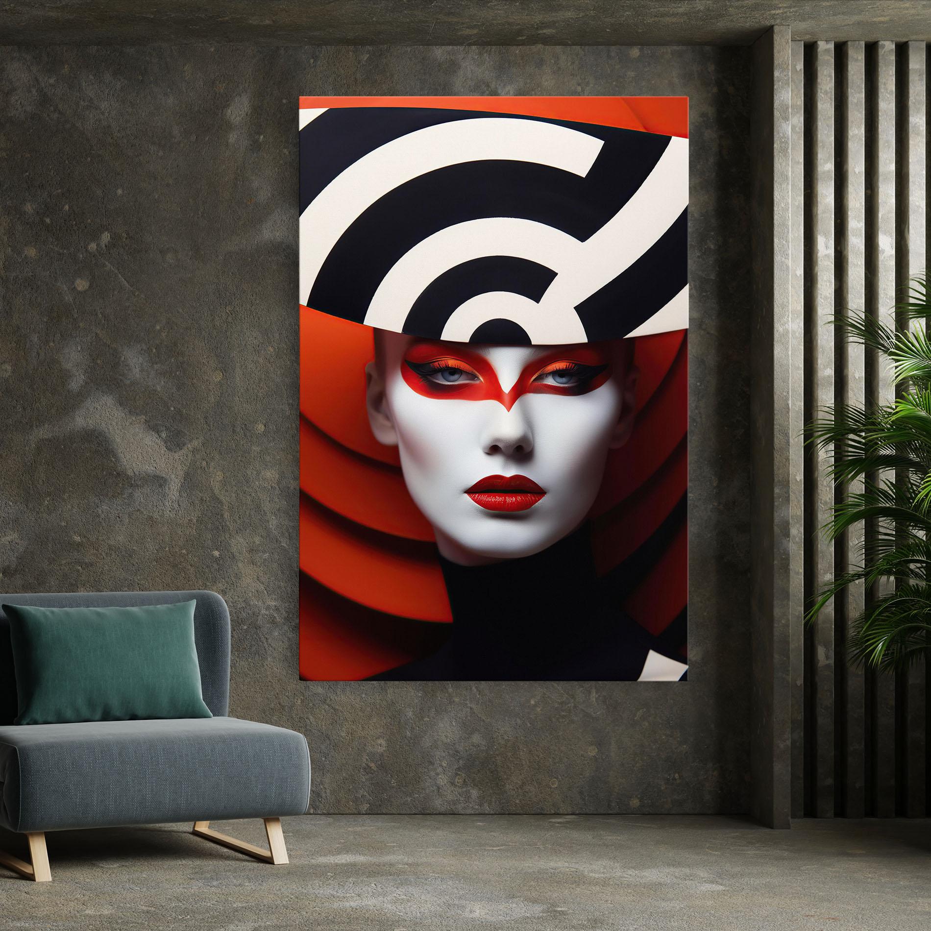 Vászonkép Red Black Woman Art mockup 7