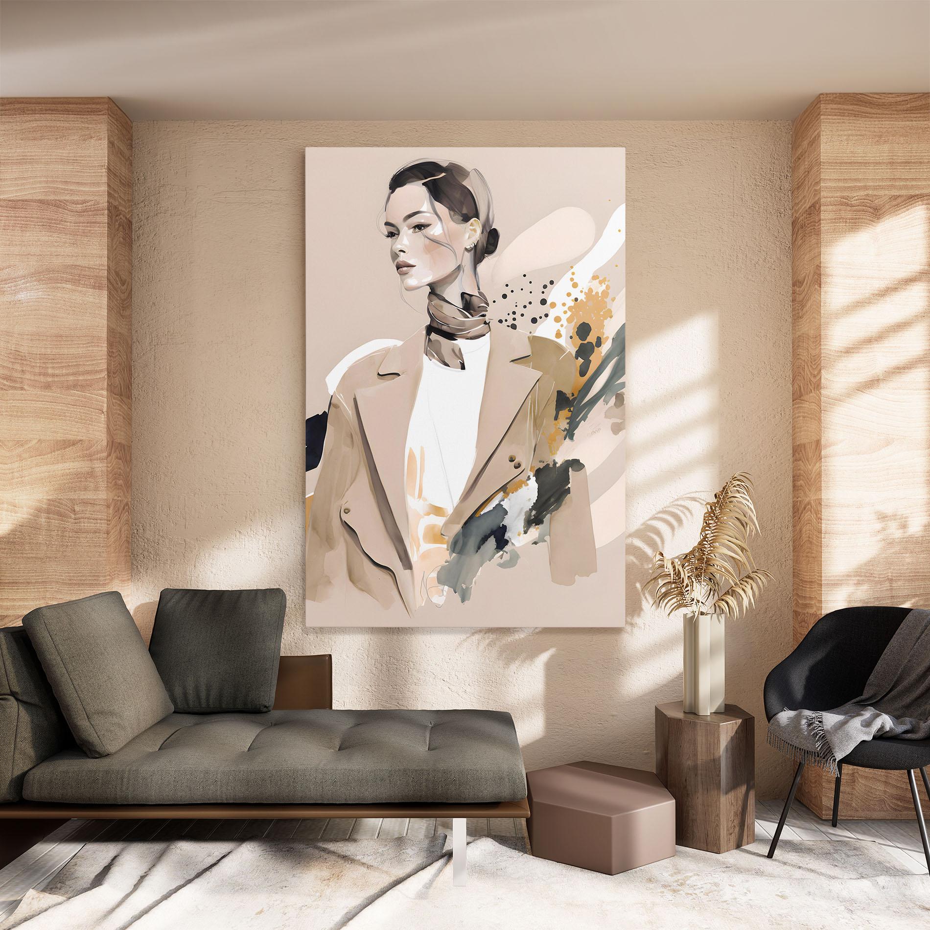 Vászonkép Watercolor Stylish Model mockup 8