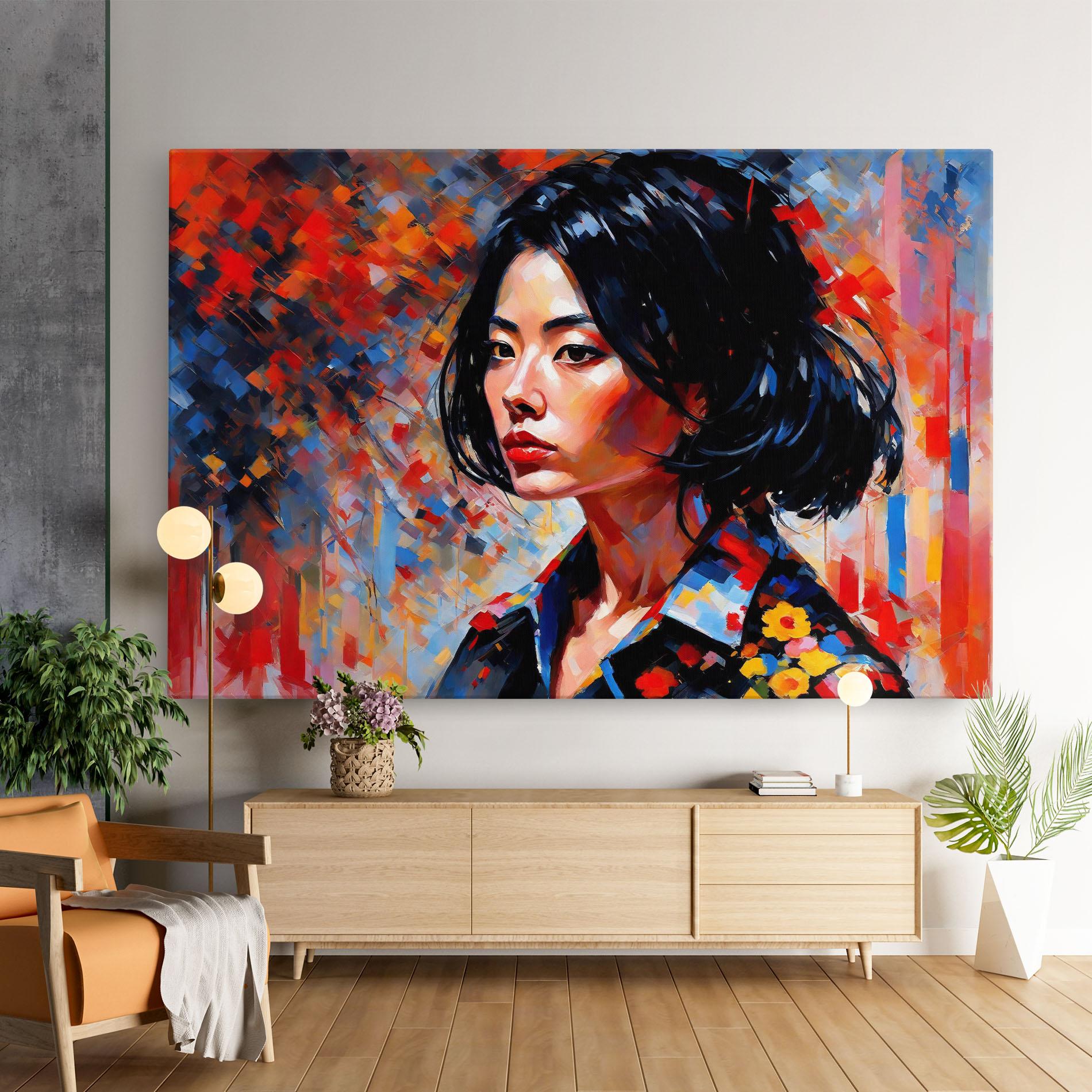 Vászonkép Beautiful Asian Woman mockup 9