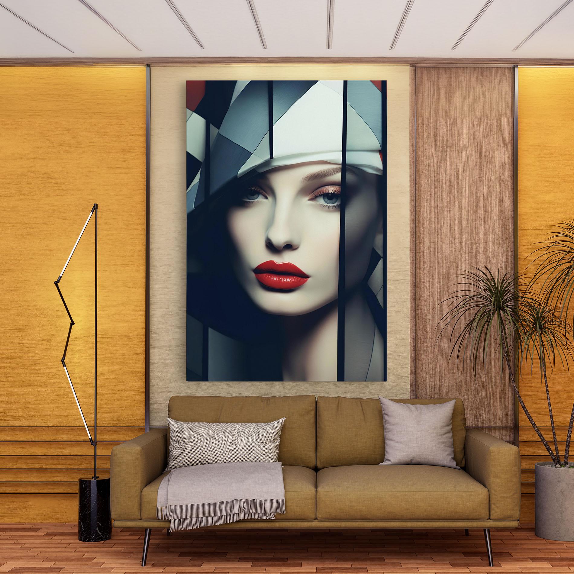 Vászonkép Big Juicy Lips Woman mockup 9