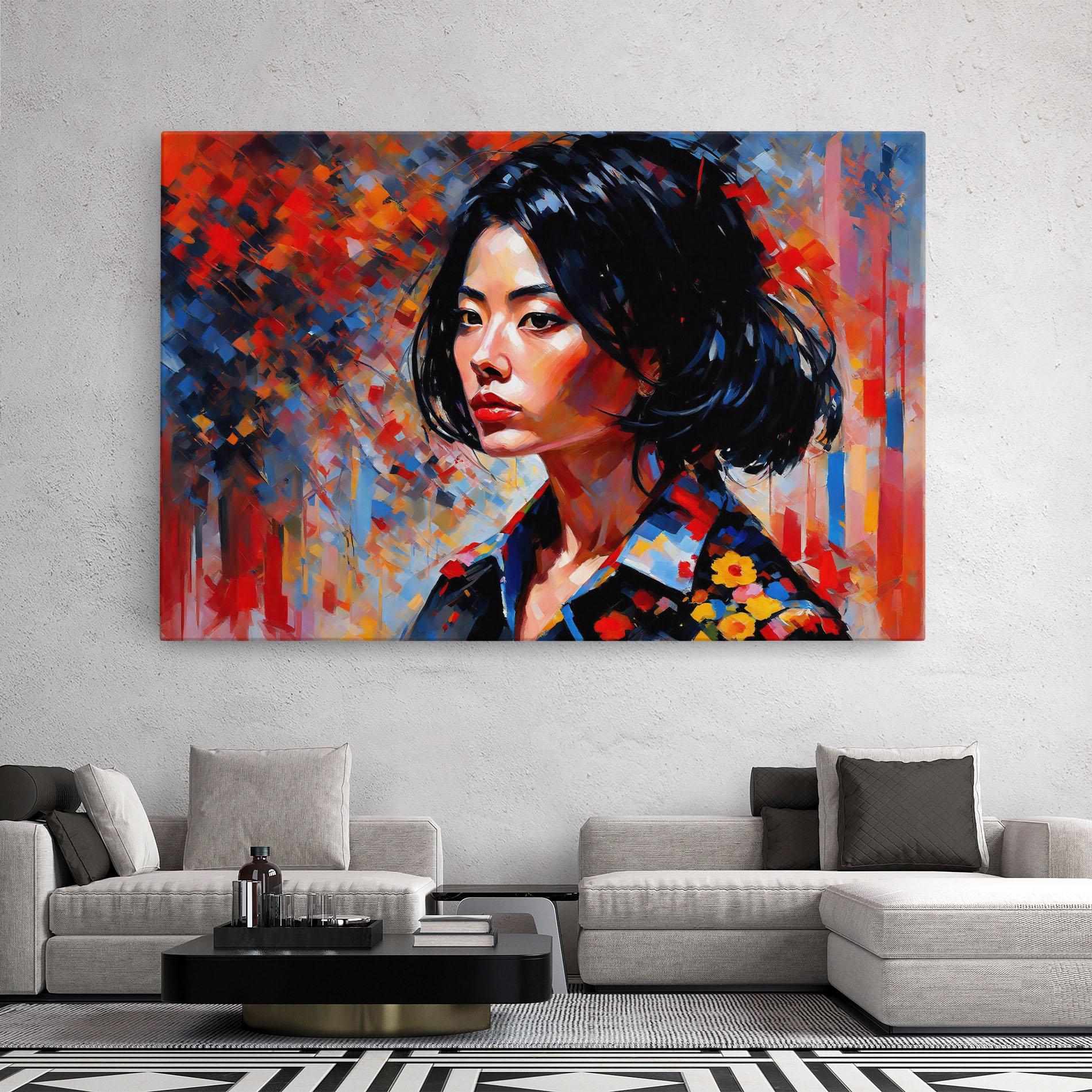 Vászonkép Beautiful Asian Woman mockup 2
