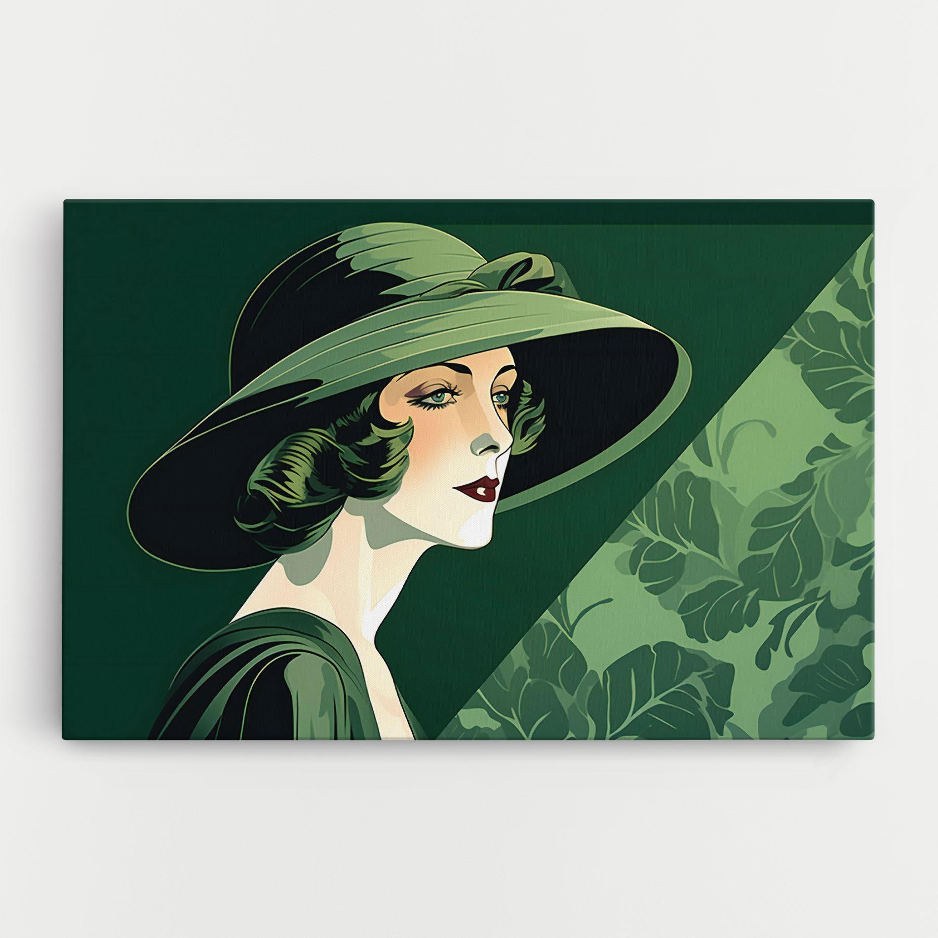 Vászonkép Green Woman Painting mockup 0