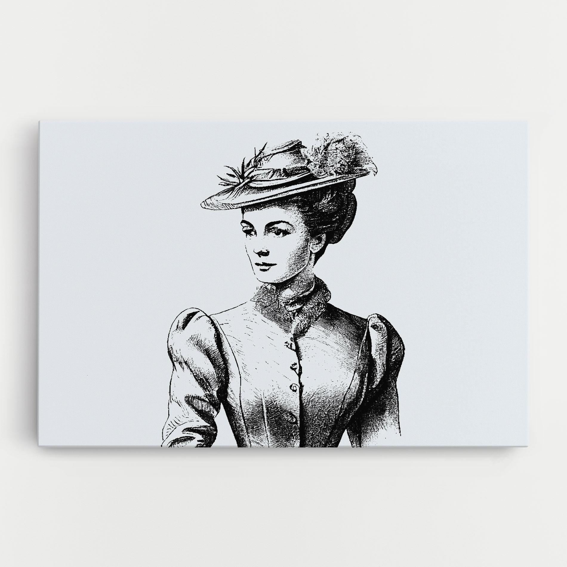 Vászonkép Noble Lady Hat mockup 0