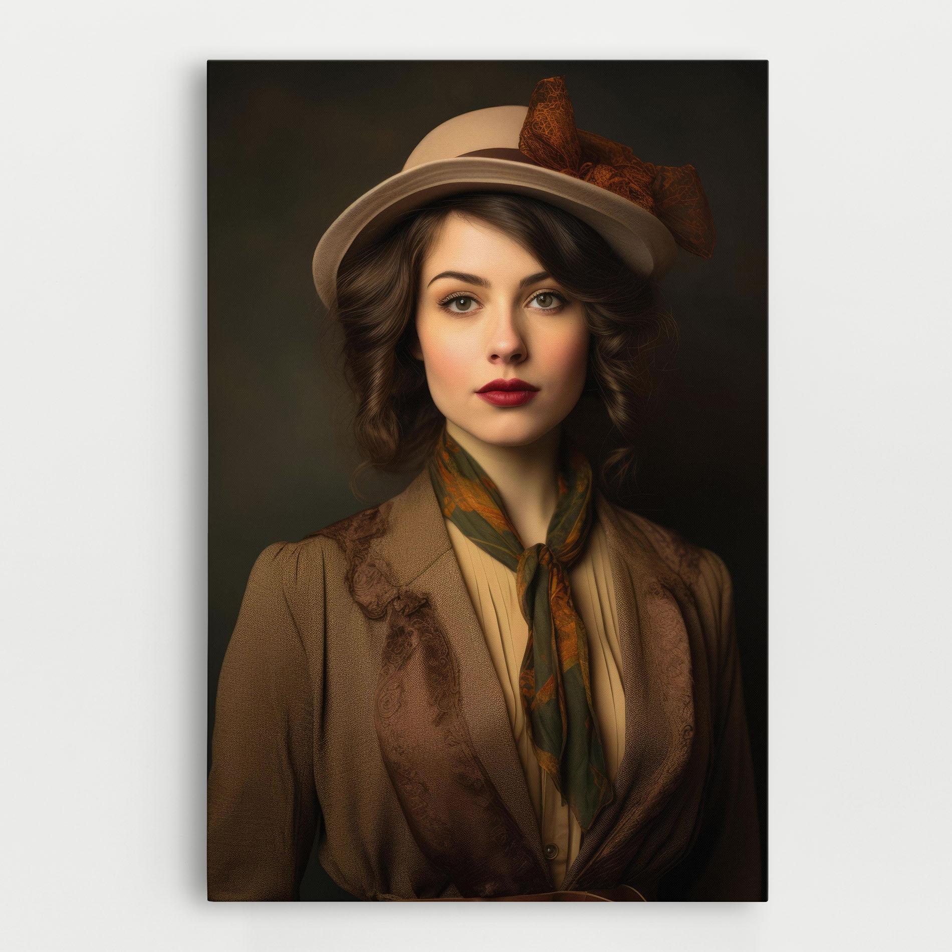 Vászonkép Cream Vintage Hat mockup 0