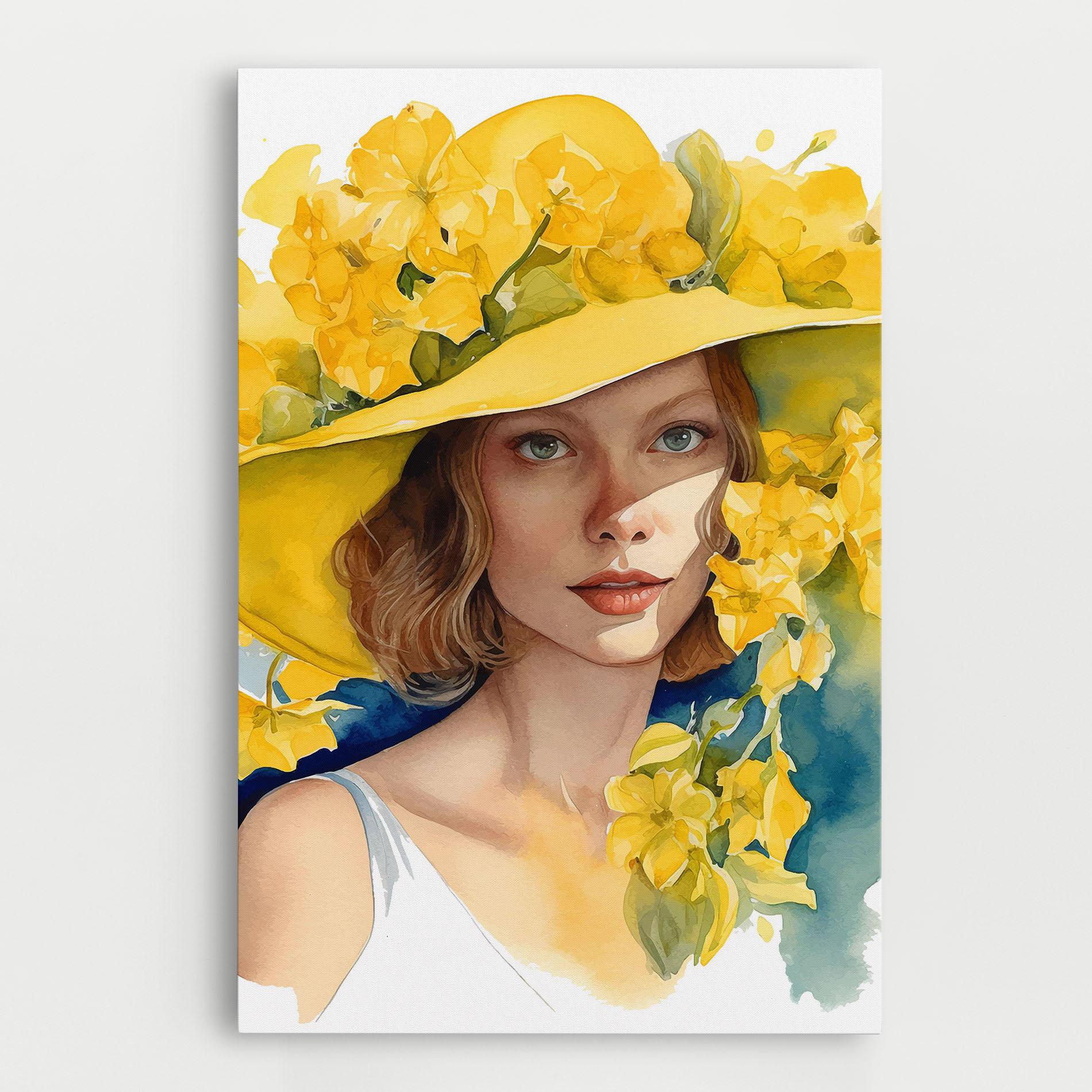 Vászonkép Yellow Hat Flowers mockup 0