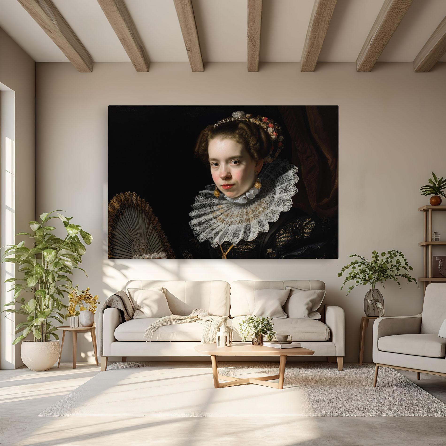 Vászonkép Baroque Lady Portrait mockup 6