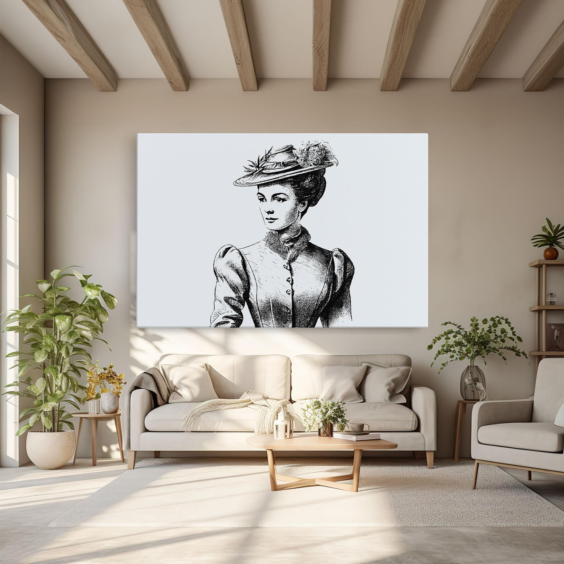 Vászonkép Noble Lady Hat mockup 6