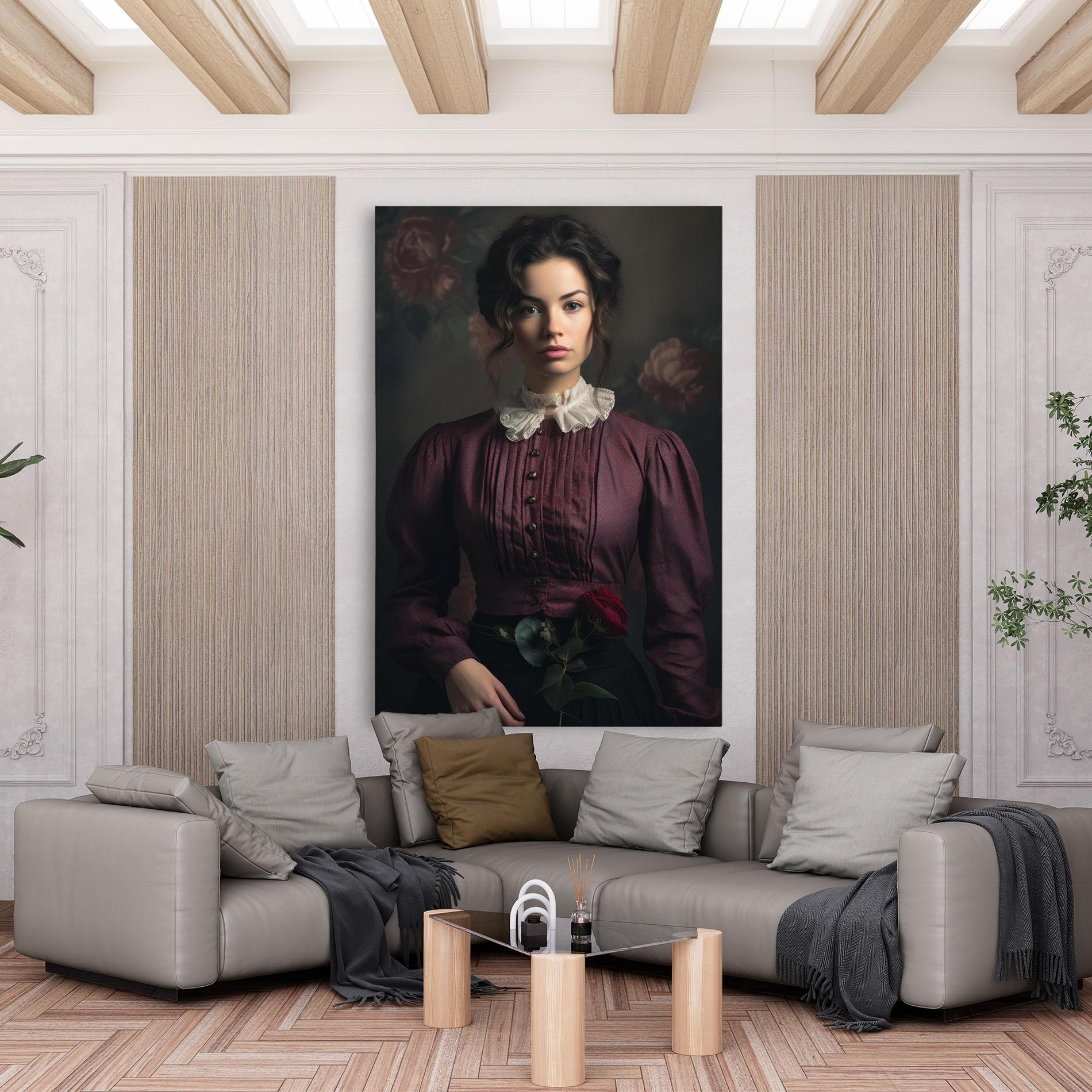 Vászonkép Holding Vintage Rose mockup 6