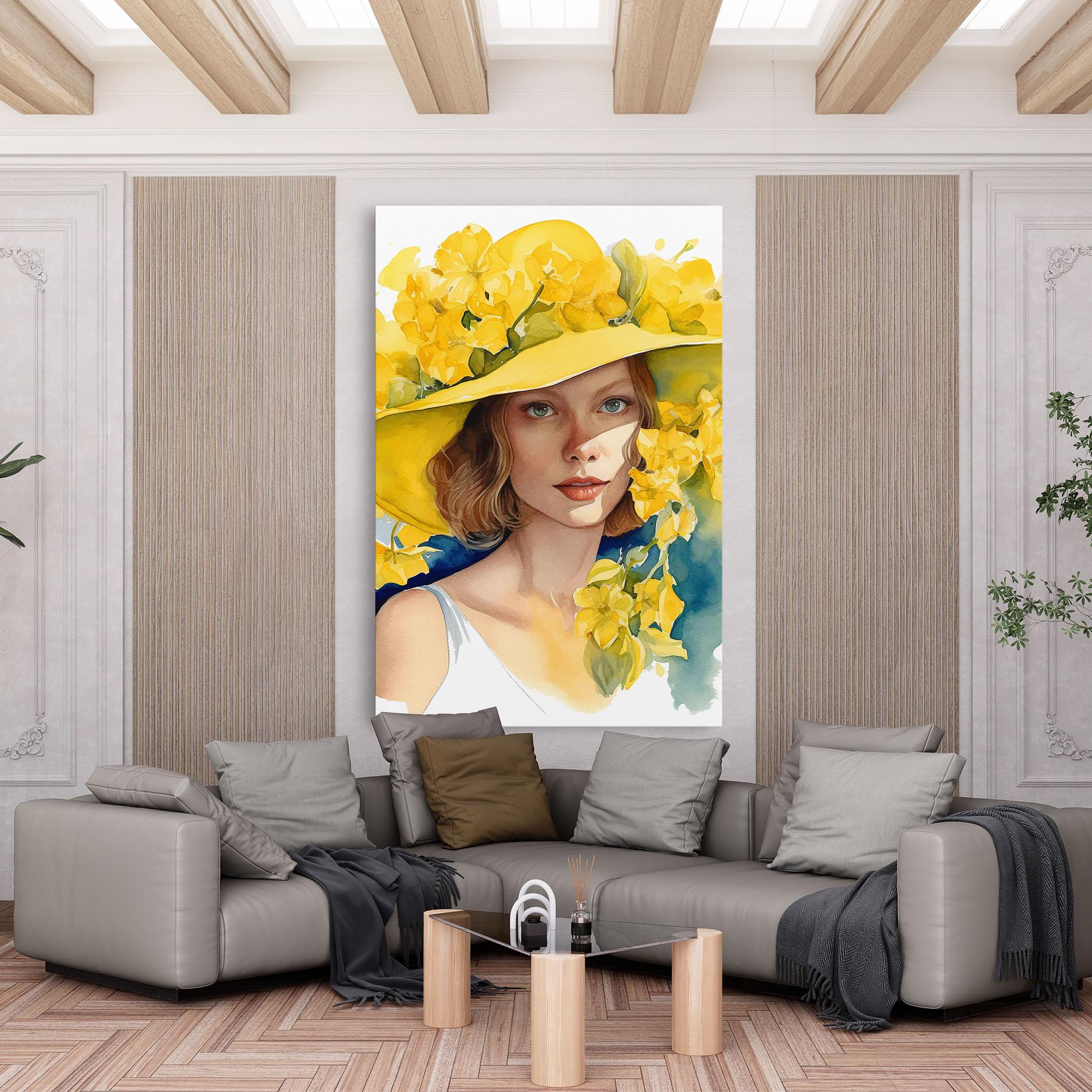 Vászonkép Yellow Hat Flowers mockup 6
