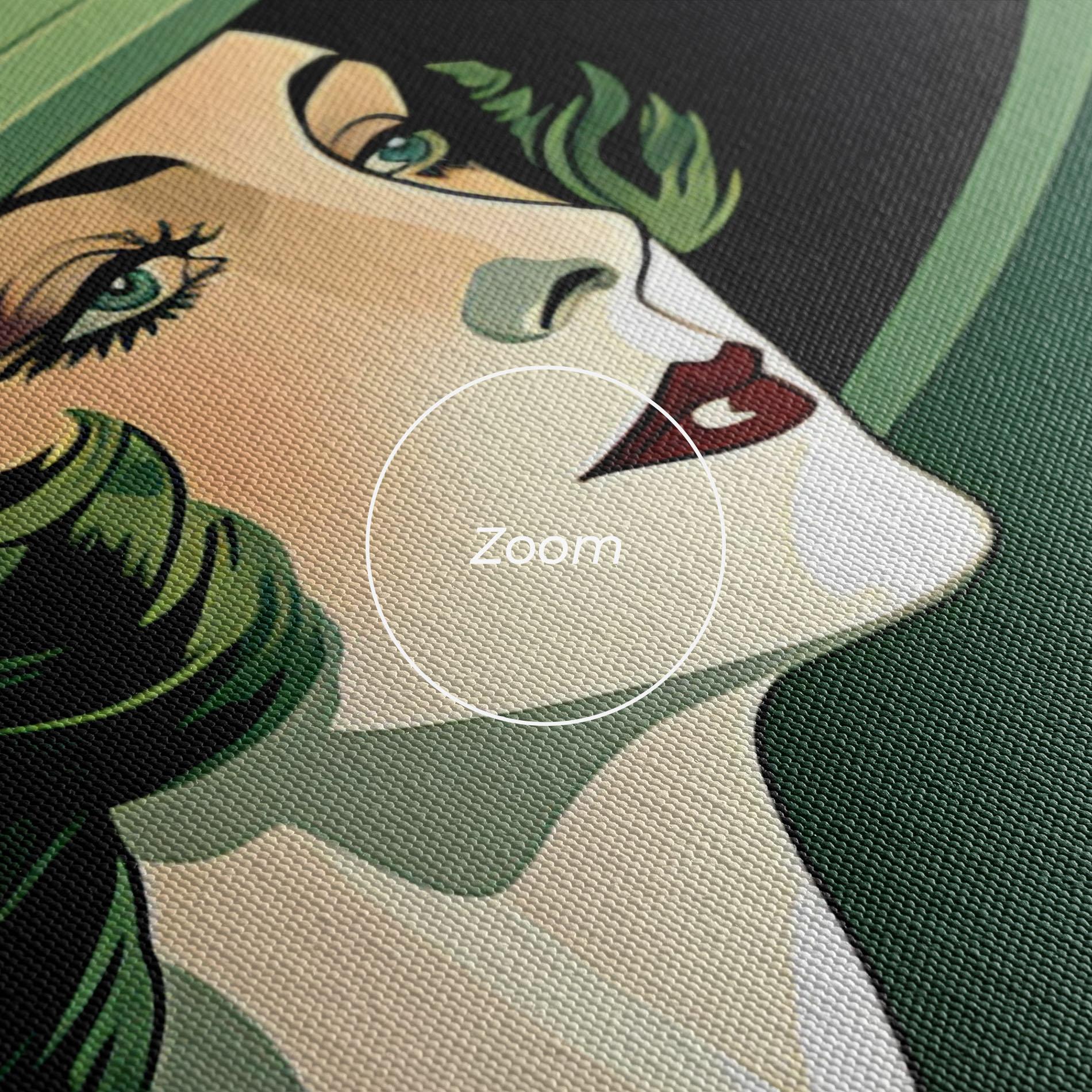 Vászonkép Green Woman Painting mockup 3