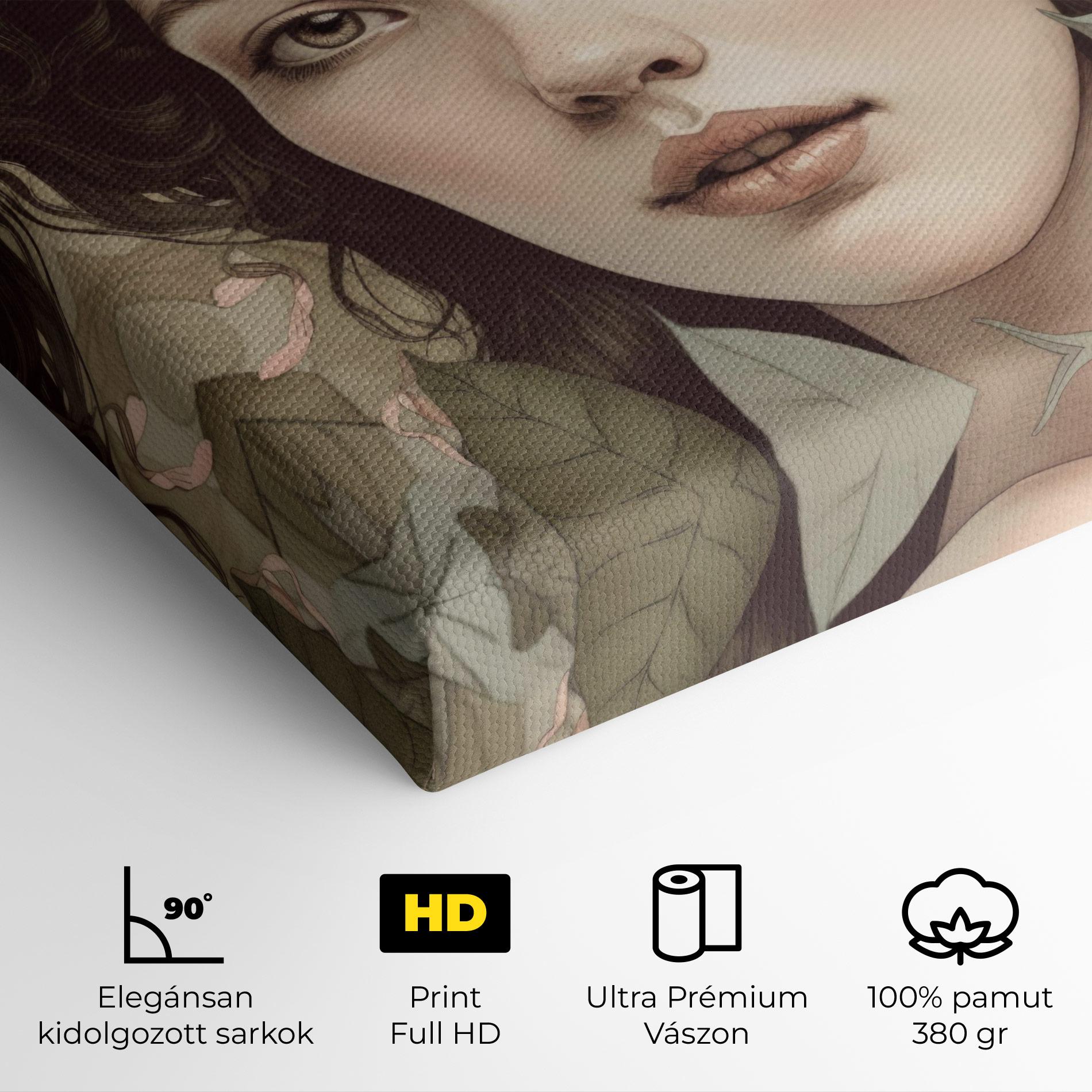 Vászonkép Beautiful Vintage Portrait mockup 4