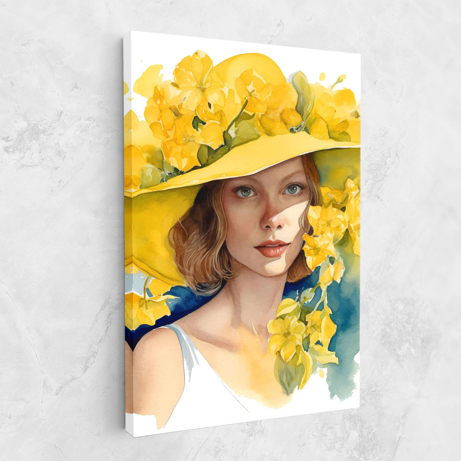 Vászonkép Yellow Hat Flowers mockup 1