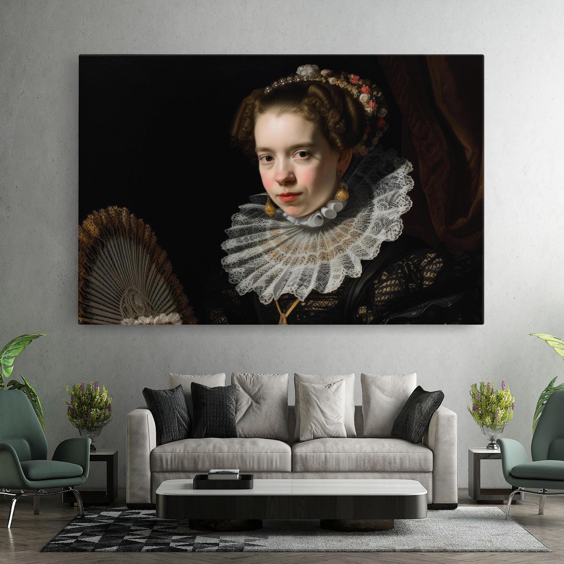 Vászonkép Baroque Lady Portrait mockup 7