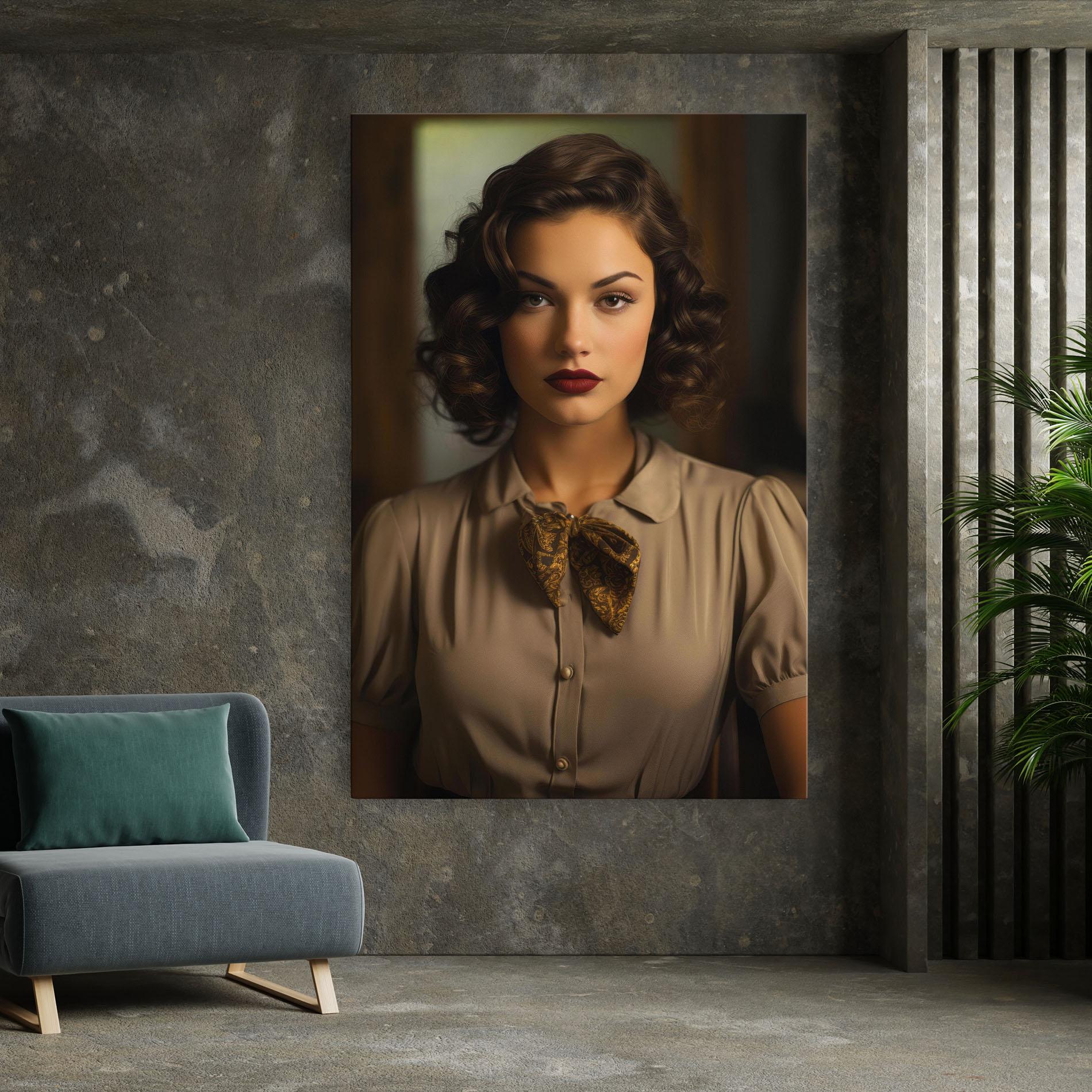 Vászonkép Beige Vintage Blouse mockup 7