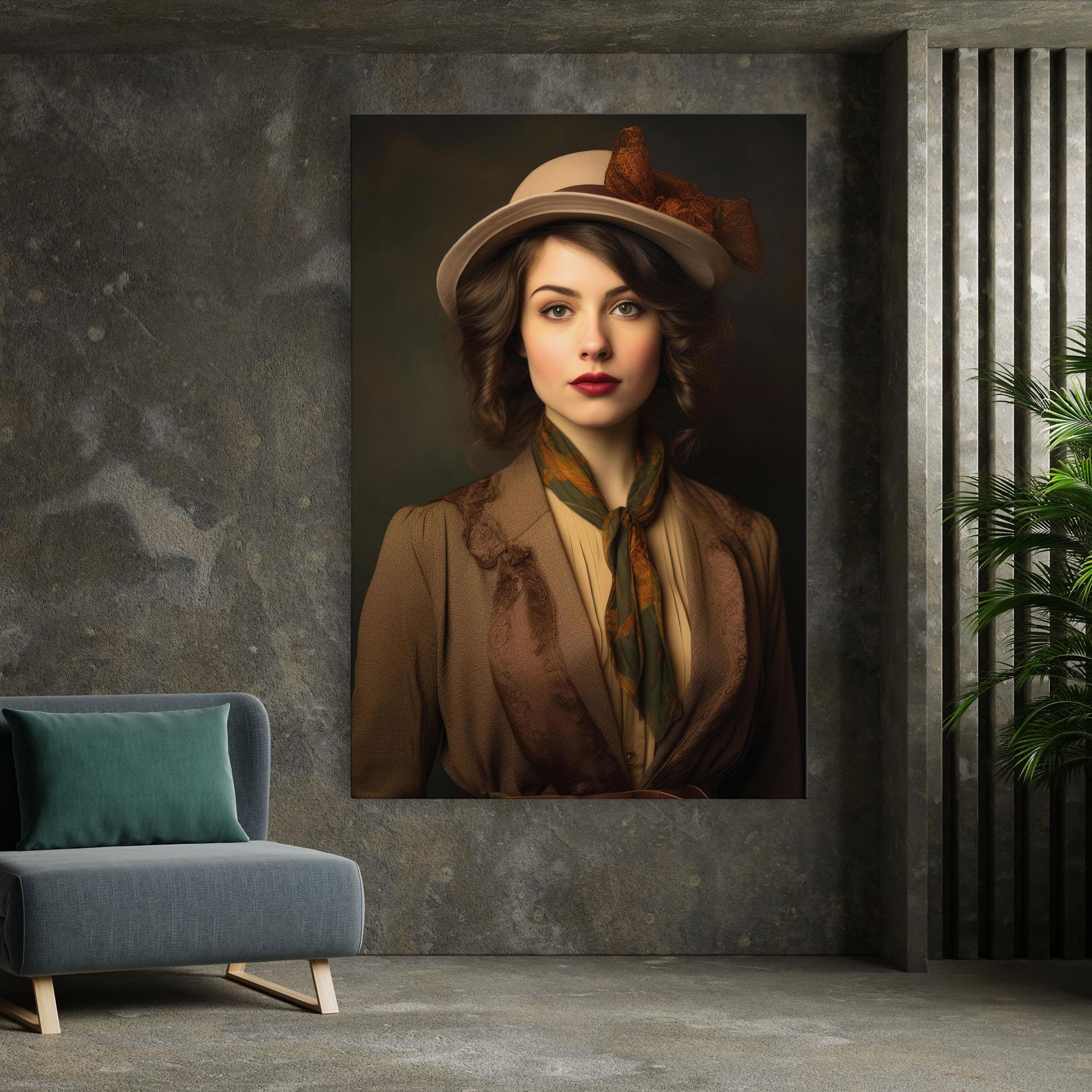 Vászonkép Cream Vintage Hat mockup 7