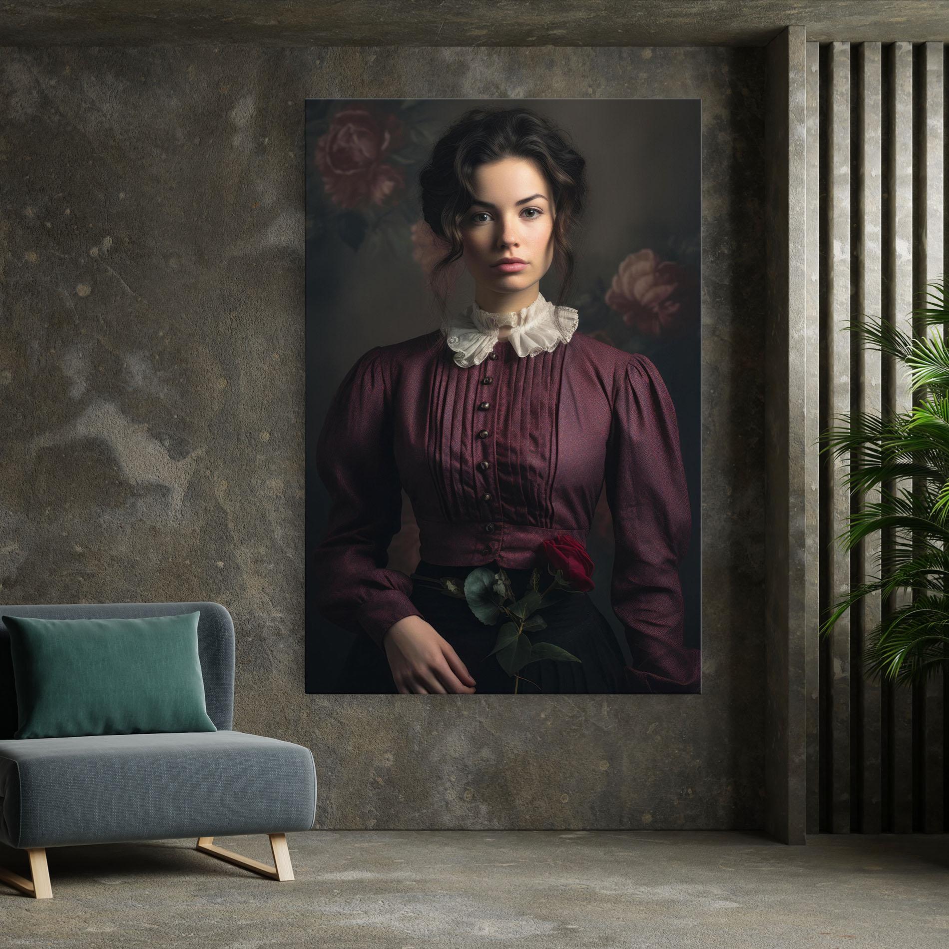 Vászonkép Holding Vintage Rose mockup 7