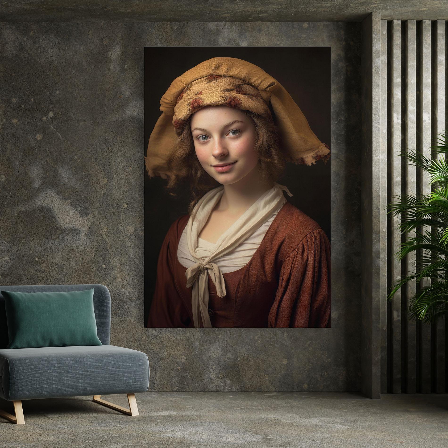 Vászonkép Young Vintage Woman mockup 7