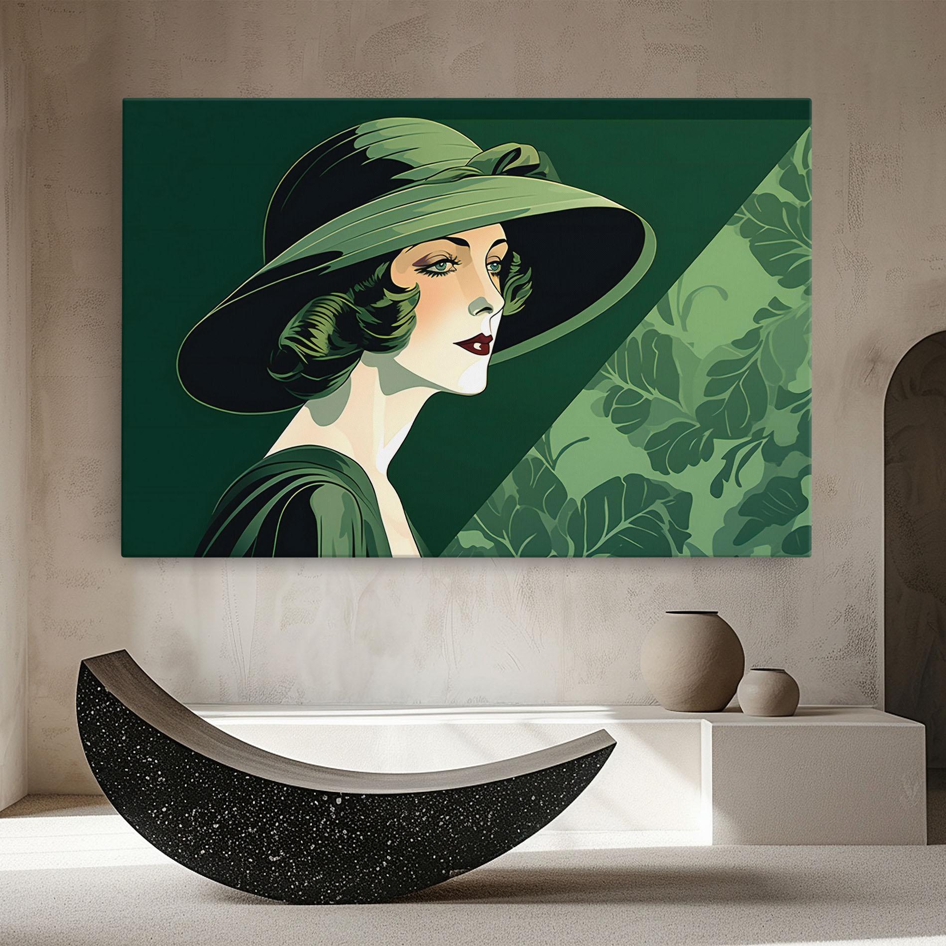 Vászonkép Green Woman Painting mockup 8