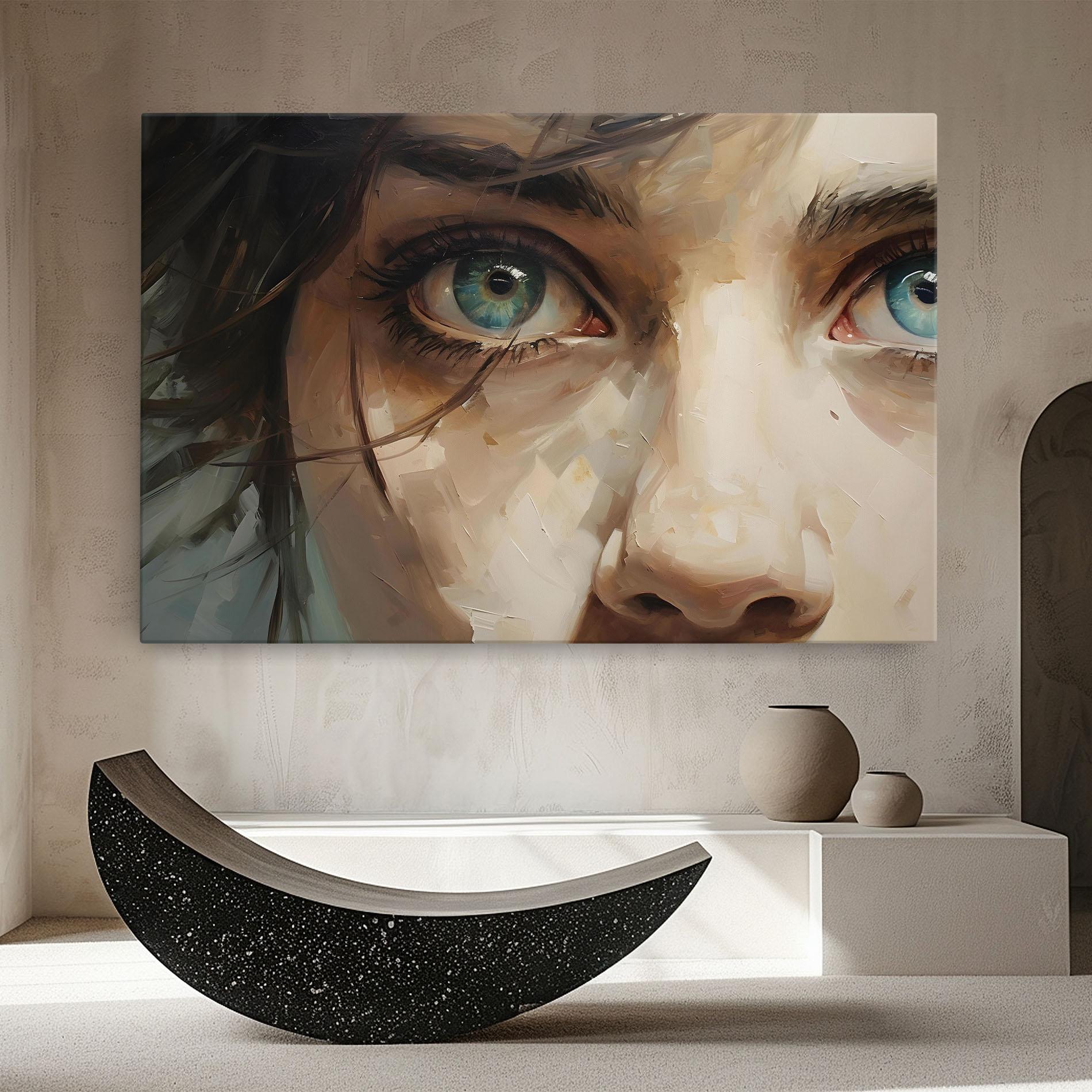 Vászonkép Vintage Blue Eyes Art mockup 8